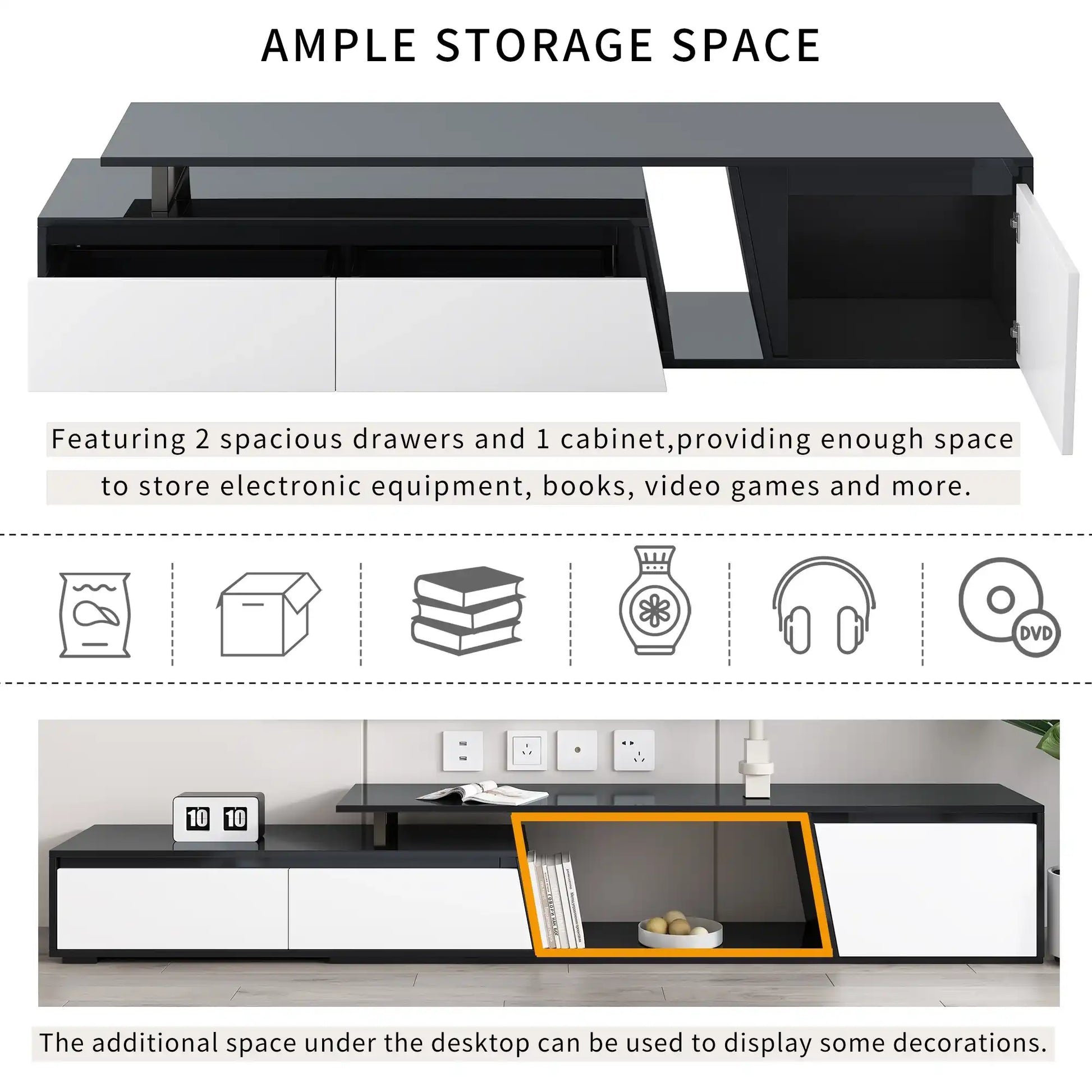 Strata Modern Minimalist Extendable TV Stand - Best Buy Furniture
