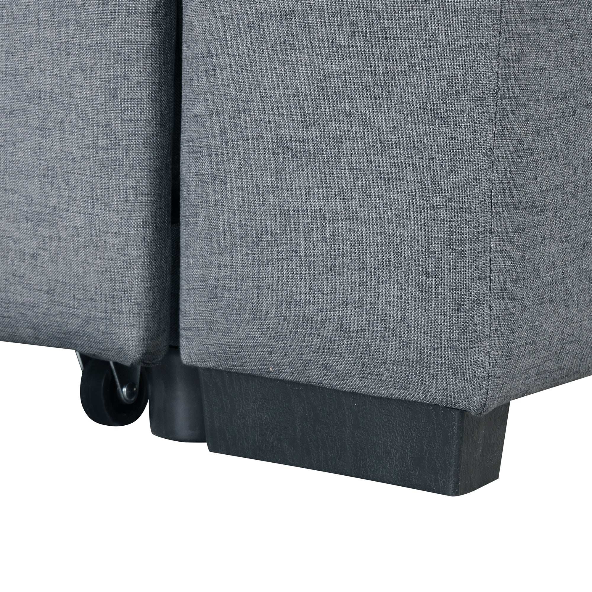 Sleeper Sectional Sofa, L-Shape Corner Couch Sofa-Bed with Storage Ottoman - Best Buy Furniture