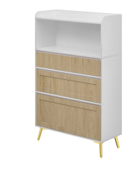 Modern Design Three Drawer Storage Cabinet,Bedroom Clothes Storage Can Be Used in Dining Room, Kitchen, Bedroom. White Solid Wood Frame - Best Buy Furniture