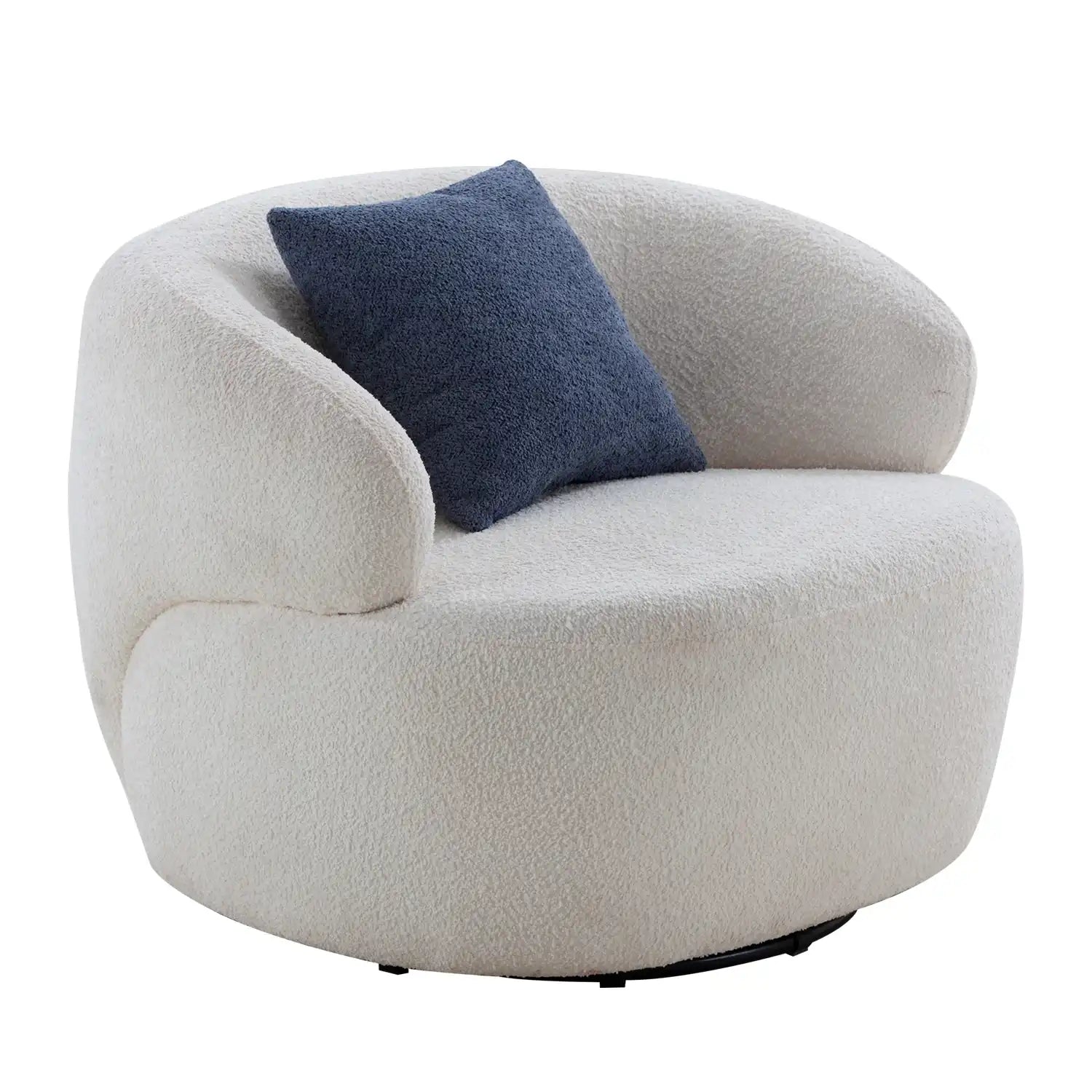 Luxury Beige Swivel Accent Chair