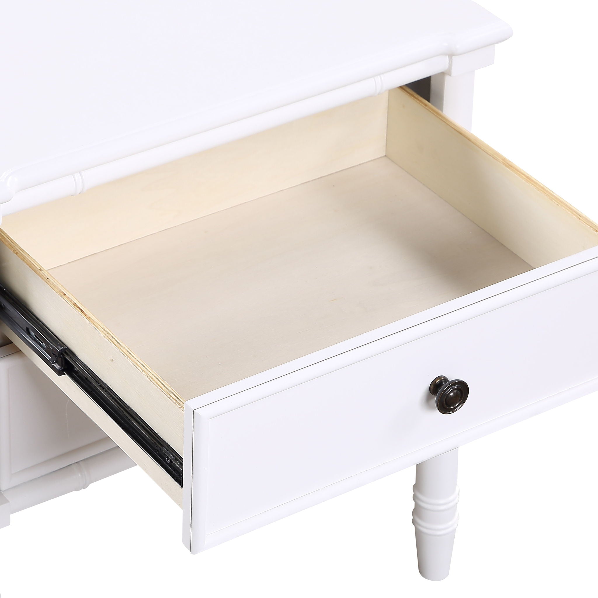 Emmett - 2 Drawer Nightstand With Carved Legs - White