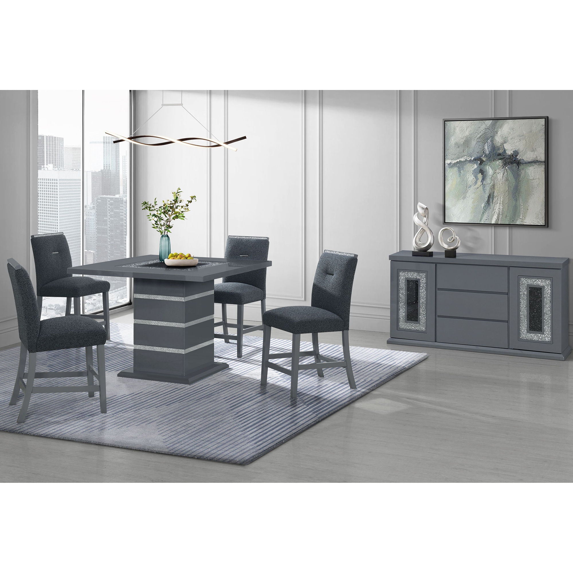 Ariya - 5 Pieces Bar Table And Bar Stool Set