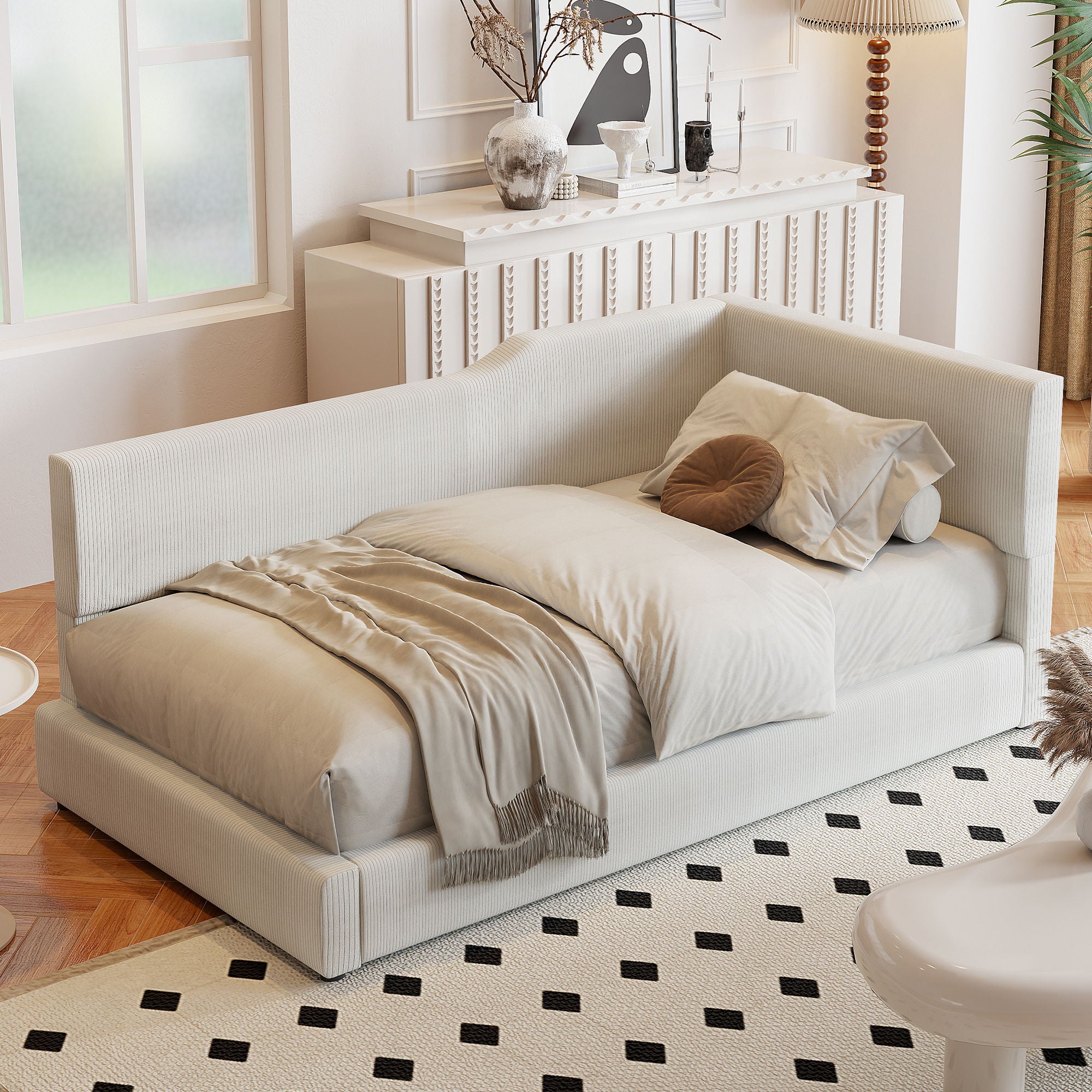 L Shaped Upholstered Daybed