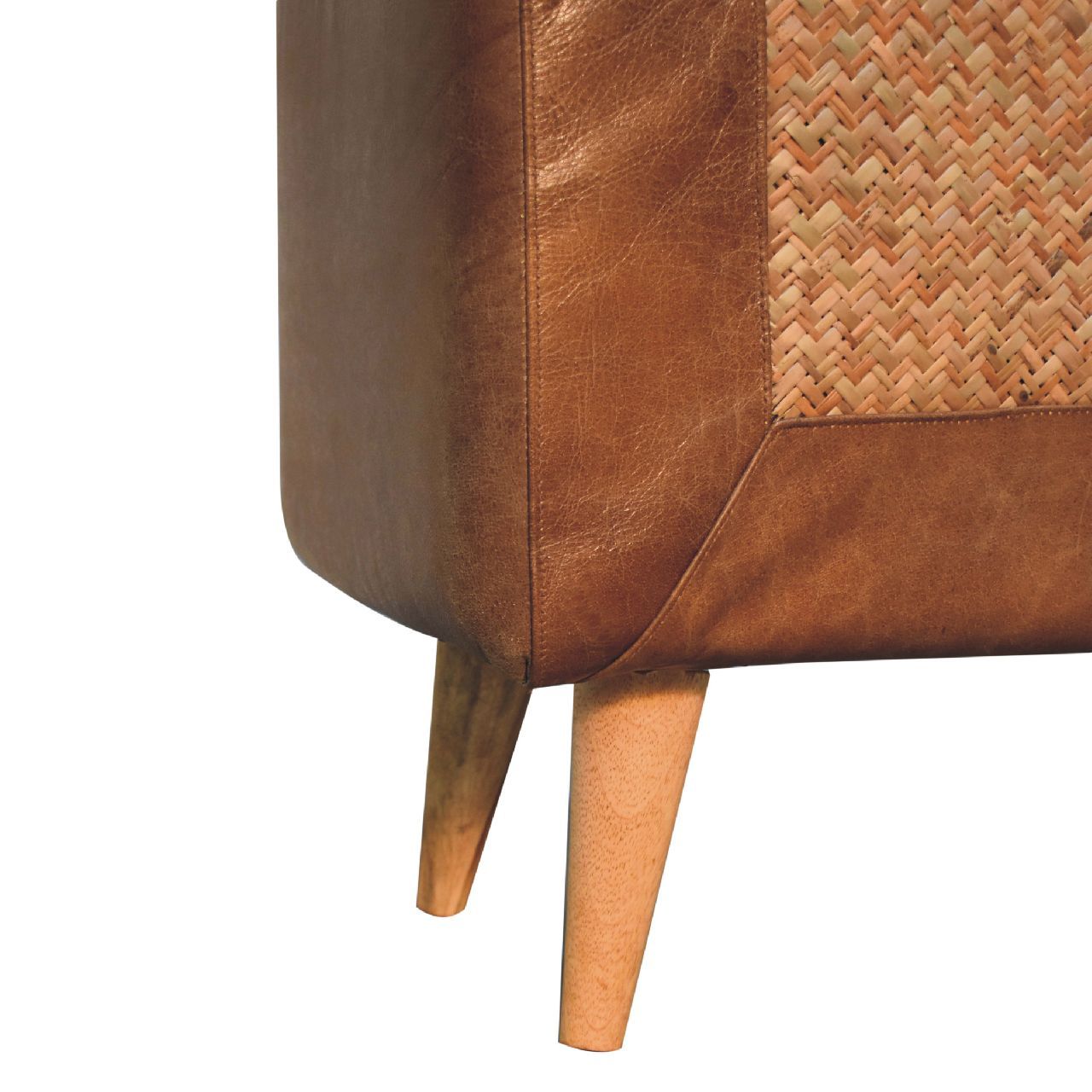 Buffalo - Large Seagrass Hide Nordic Bench - Oak