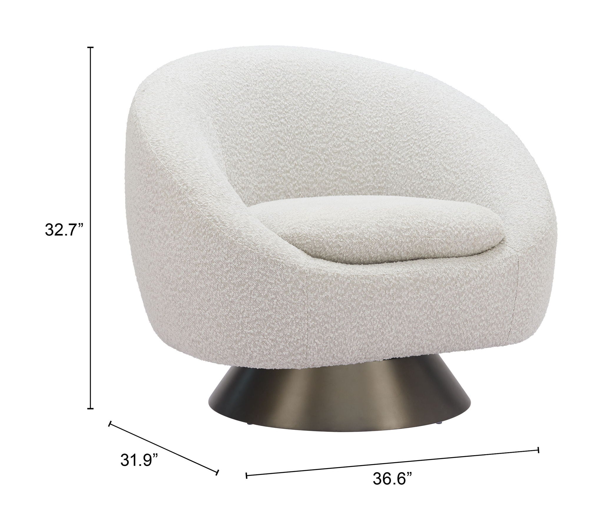 Modan - Swivel Chair - Misty Gray
