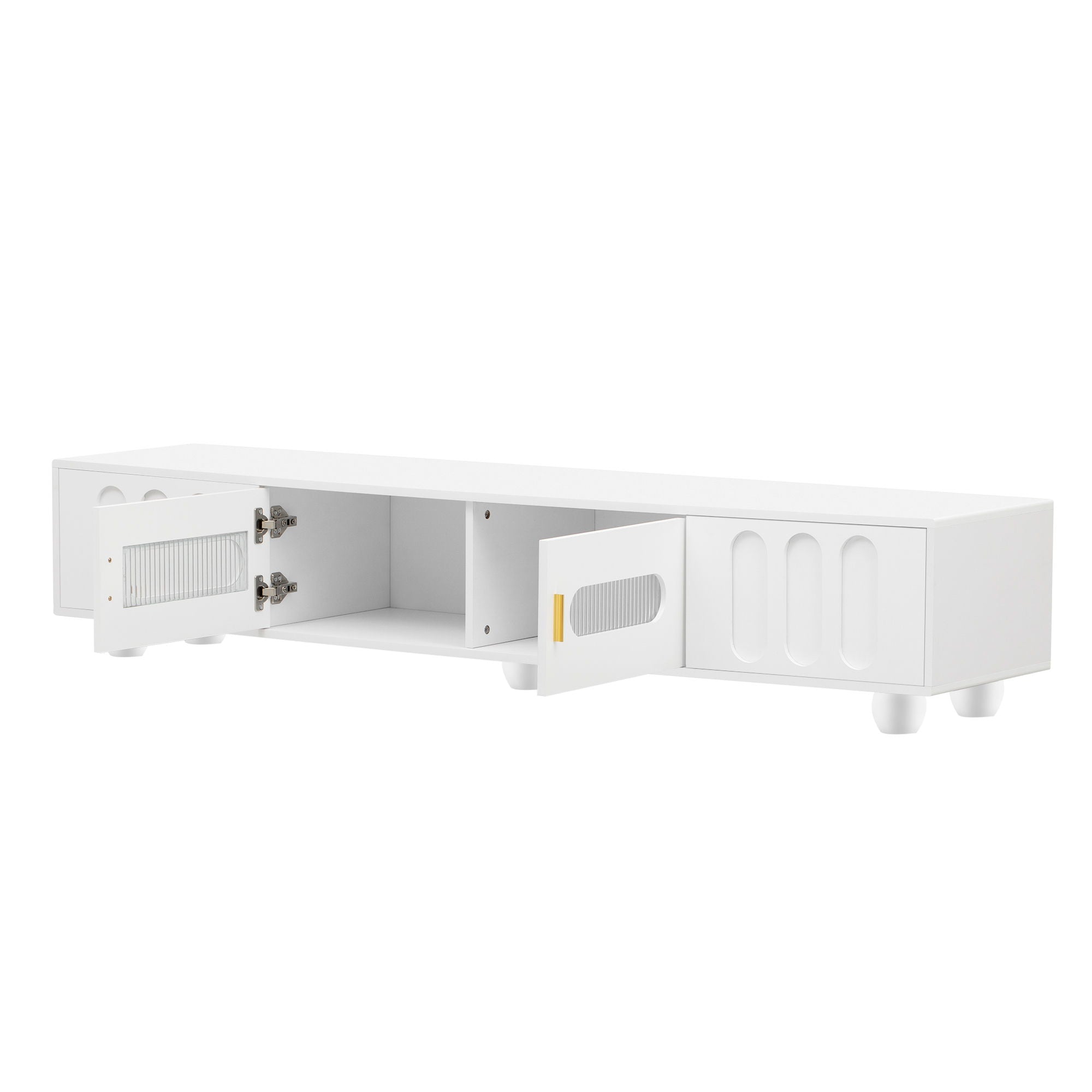 Modern TV Stand For TVs Up To 80", 2 Drawers And Cabinet