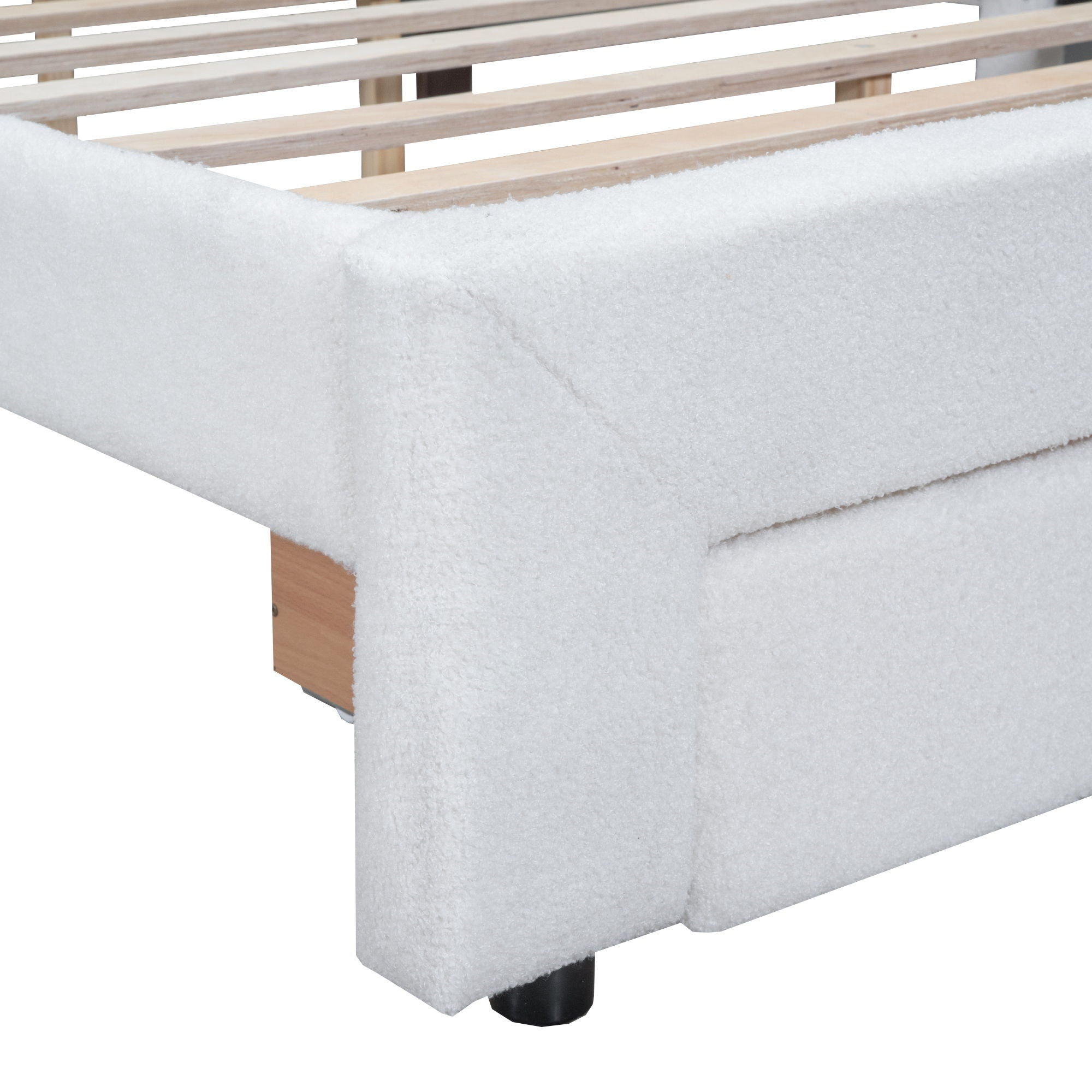 Upholstered Platform Bed With Drawer