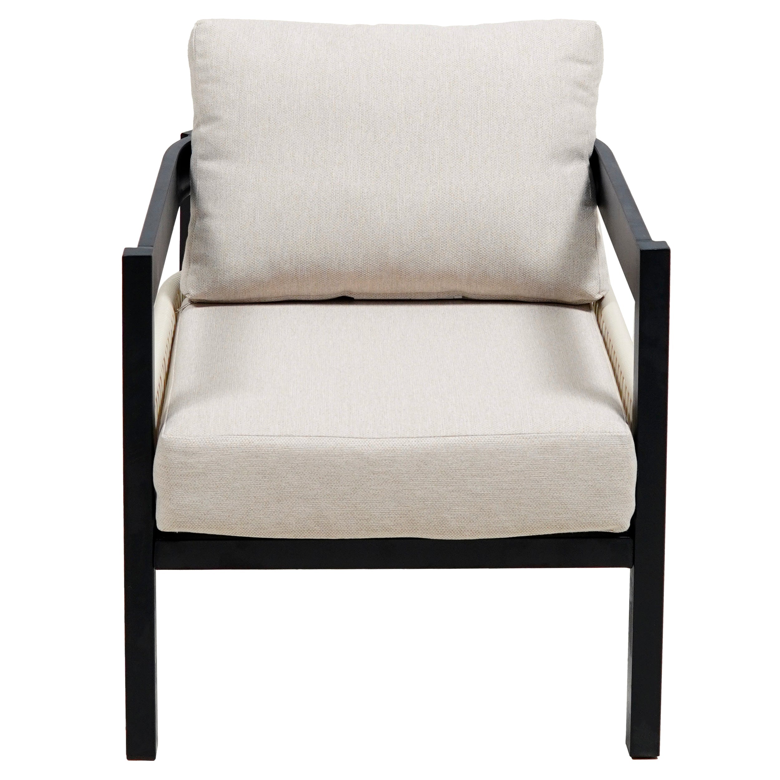 U_Style Multi-Person Outdoor Iron Sofa Set with Rattan Decoration