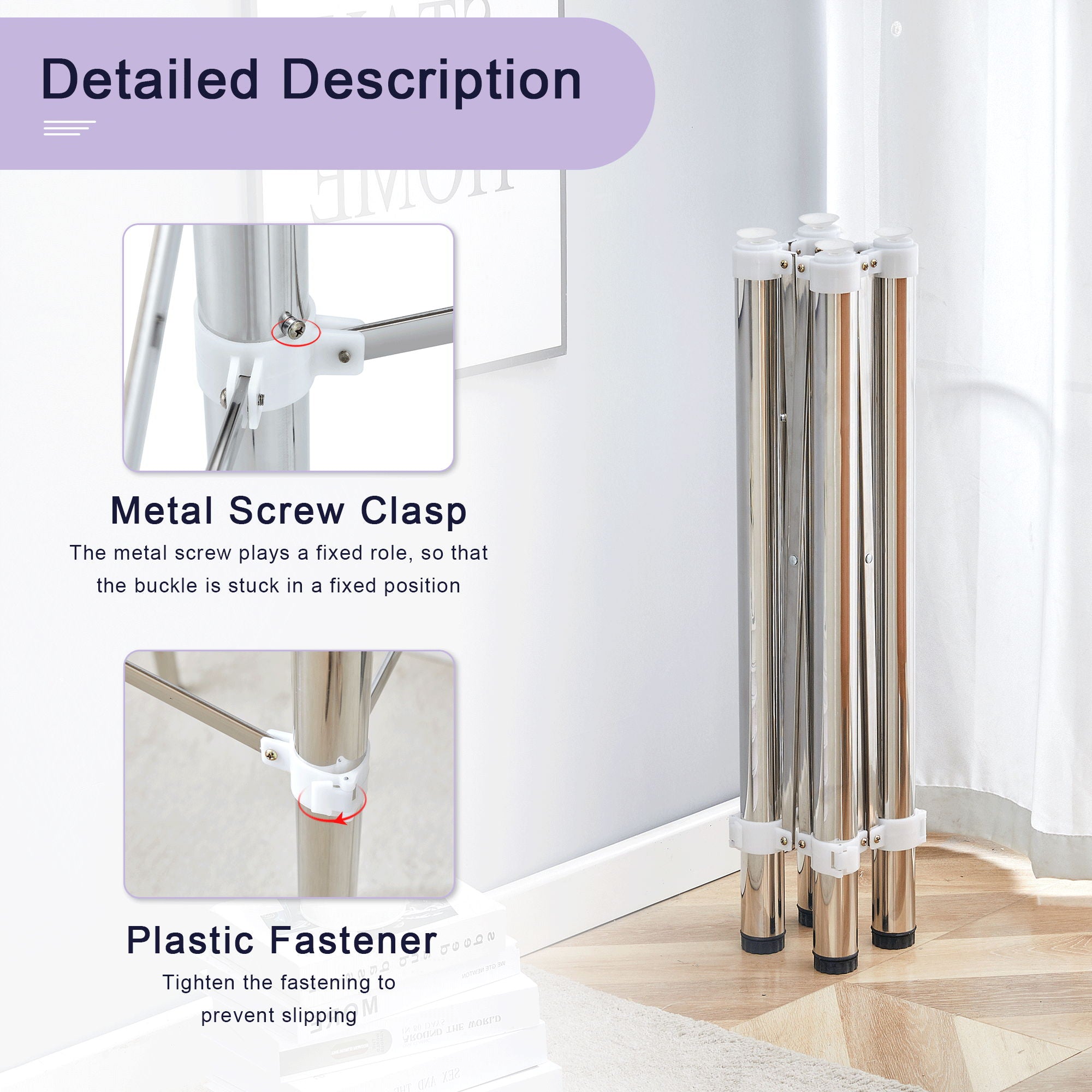 Simple Silver Stainless Steel Folding Table Frame Multifunctional Space Saving Design.Separate Folding Table Legs That Can Be Paired With Various Sizes And Styles Of Tabletops - Silver - Best Buy Furniture