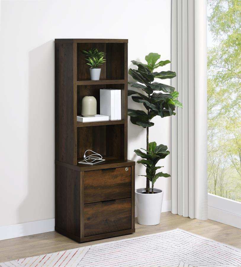 Westpark - 3-Shelf Bookcase USB And Lockable Drawer