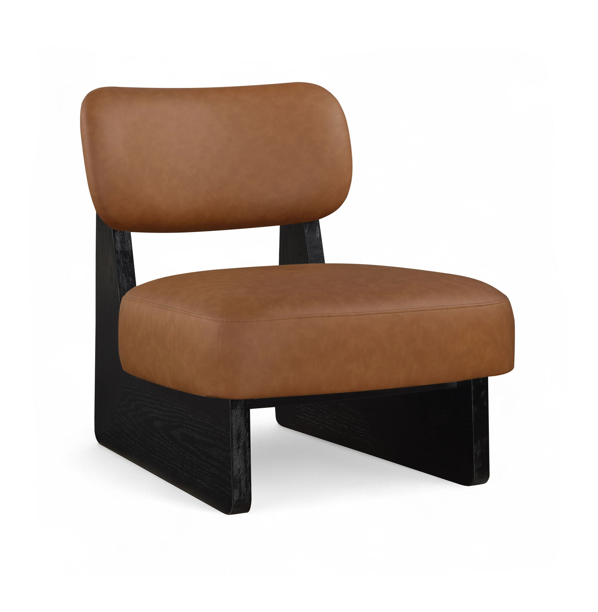 Vetra Vegan Leather Upholstered Accent Chair with Black Base