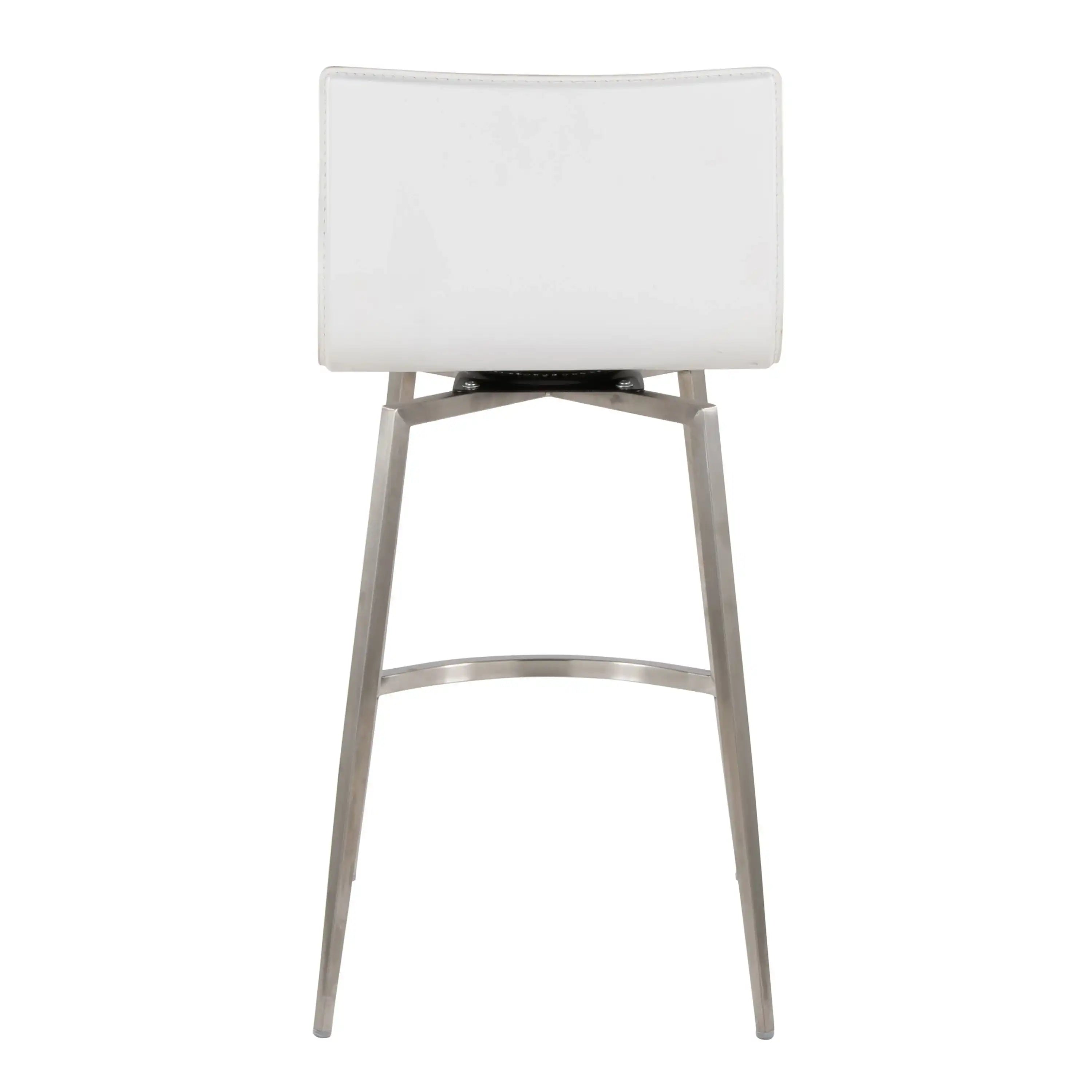 Mara - Upholstered Contemporary Fixed Height Counter Stool With Swivel (Set of 2) - White - Best Buy Furniture