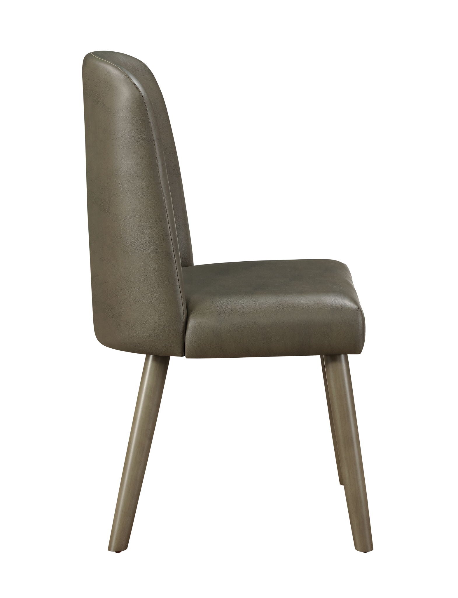 Waylon - Synthetic Leather Side Chair (Set of 2) - Gray / Oak - Best Buy Furniture