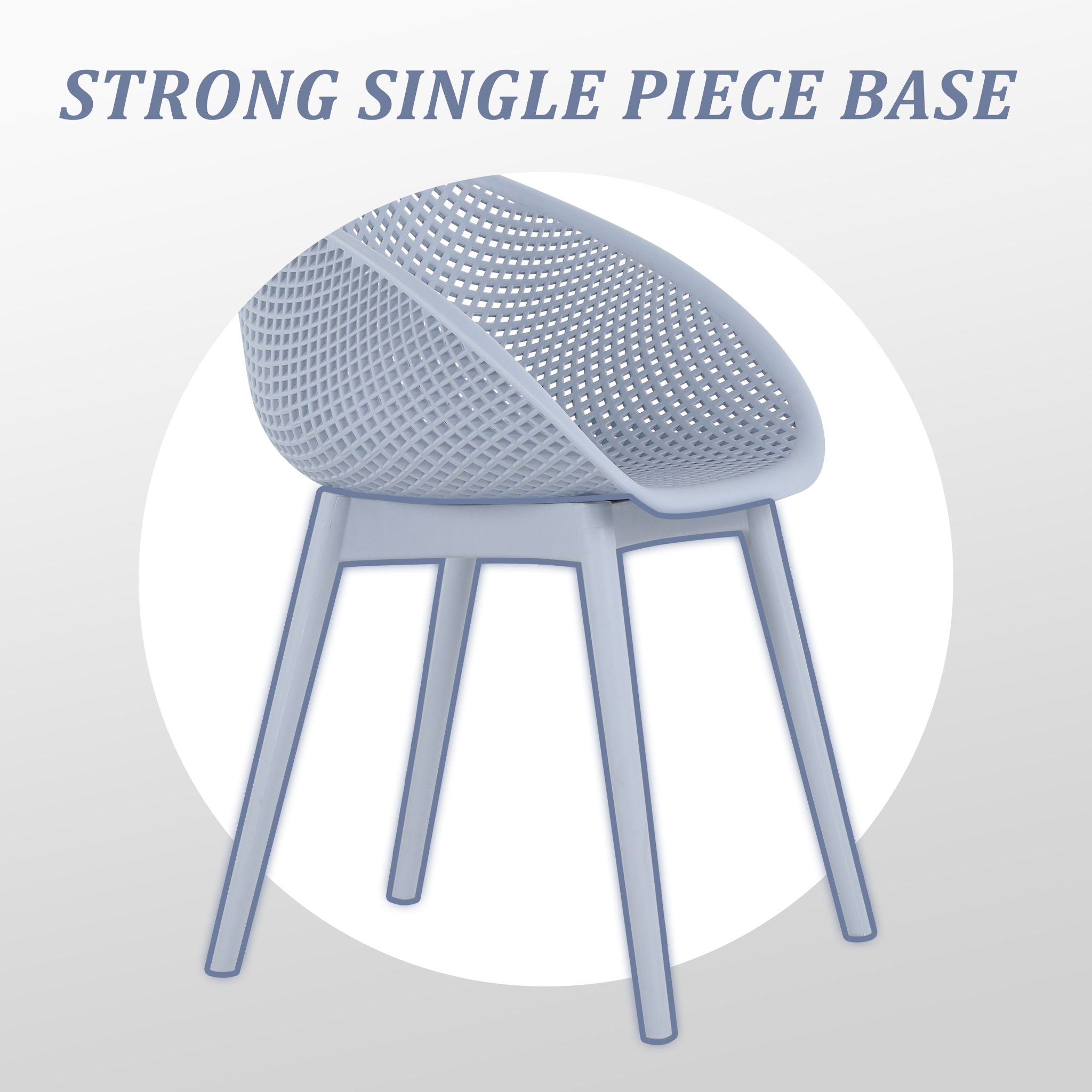 2 Piece Durable Single Chair With Mesh Hollow Out Design