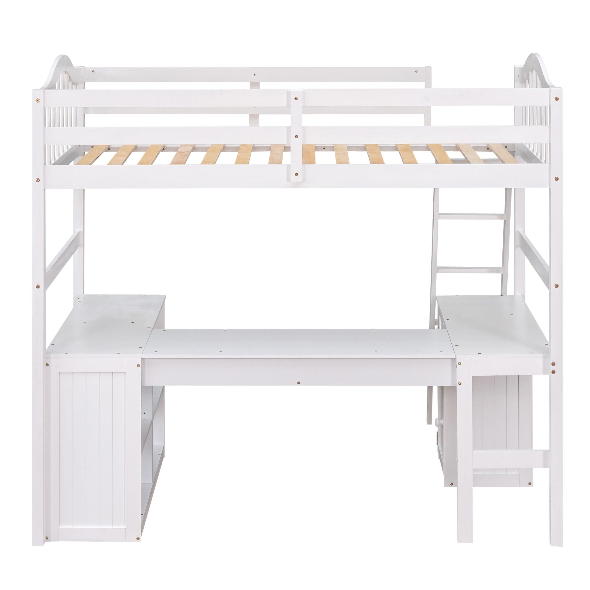Loft Bed With Drawers, Cabinet, Shelves With Desk