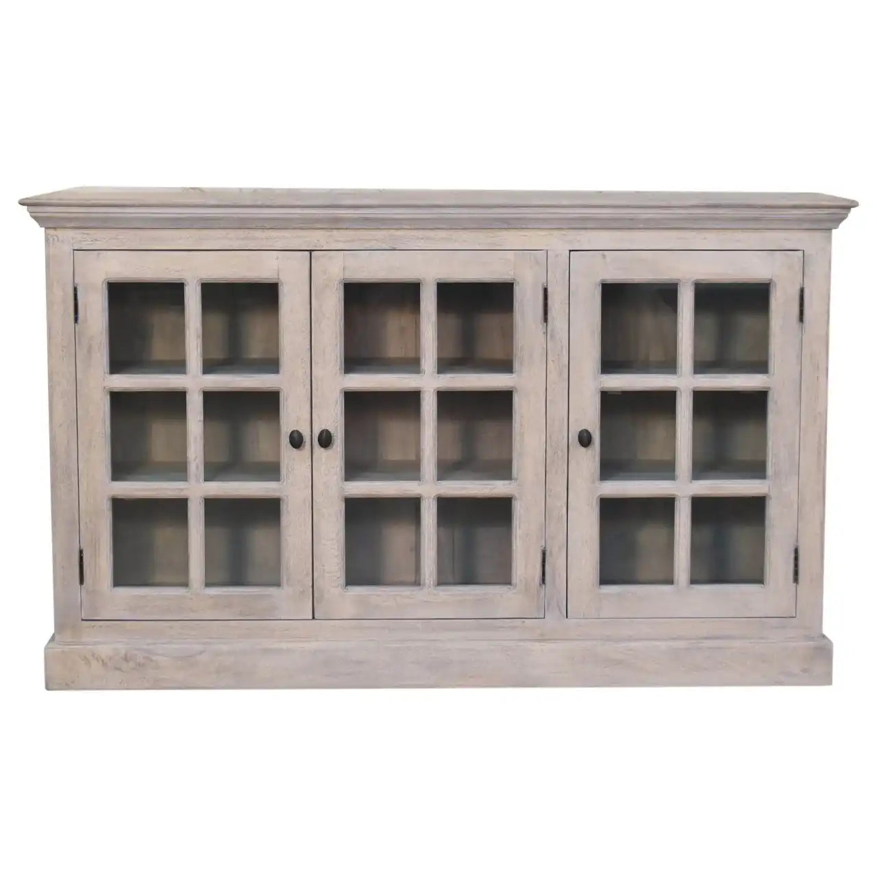 Triple Glazed Cabinet - Gray - Best Buy Furniture