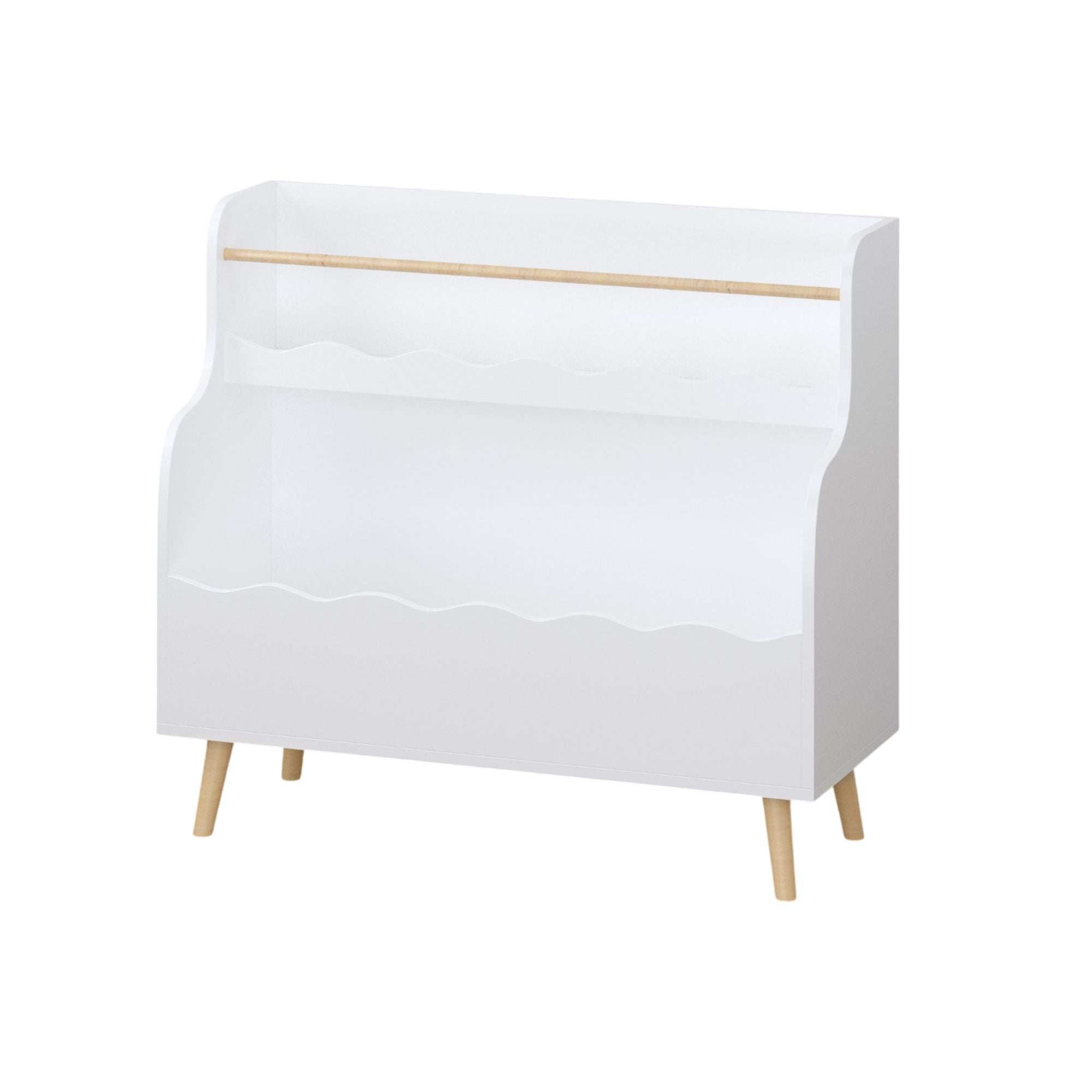 Kids Bookcase, Children Book Organizer Toy Storage Cabinet - White