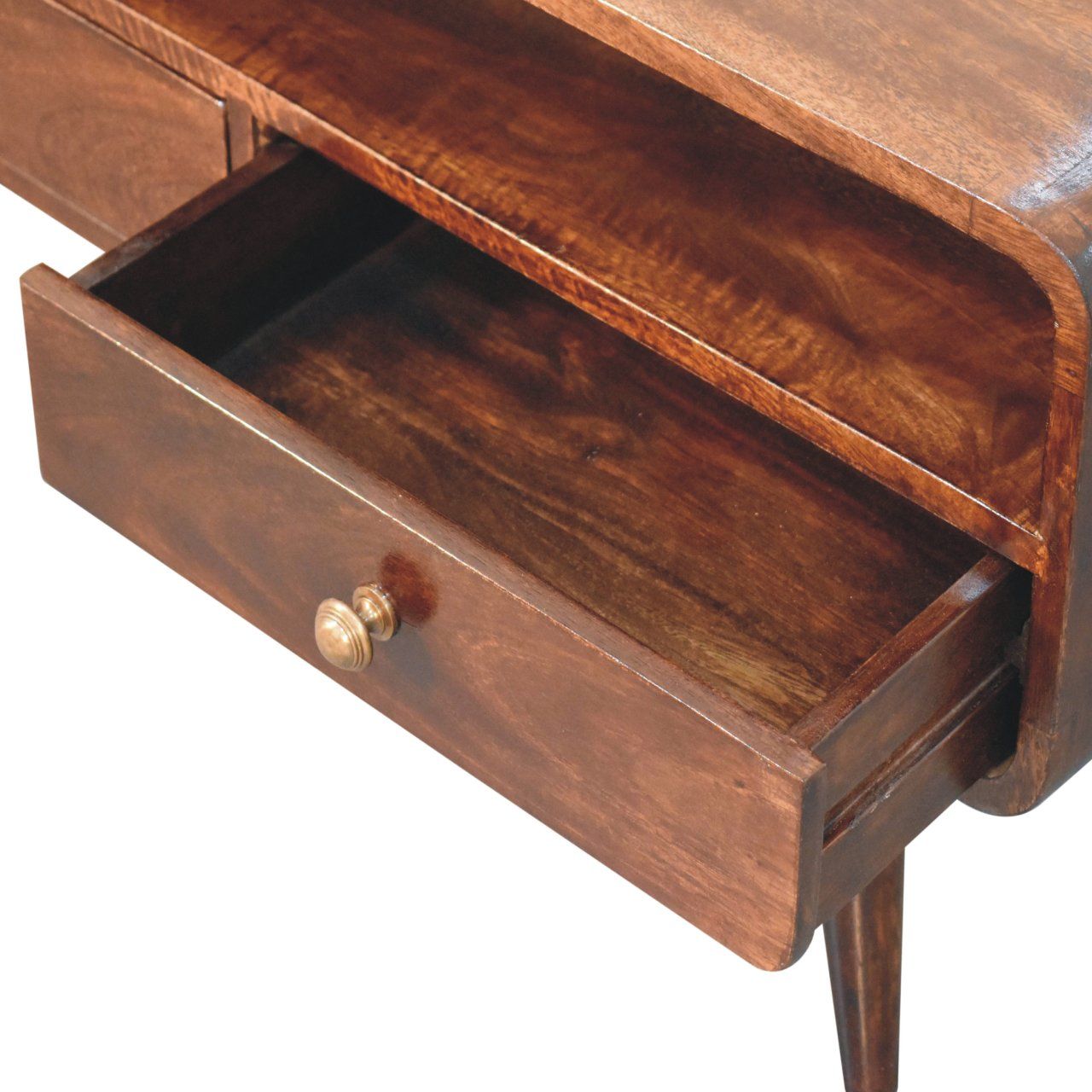Solid Wood Curved Media Unit
