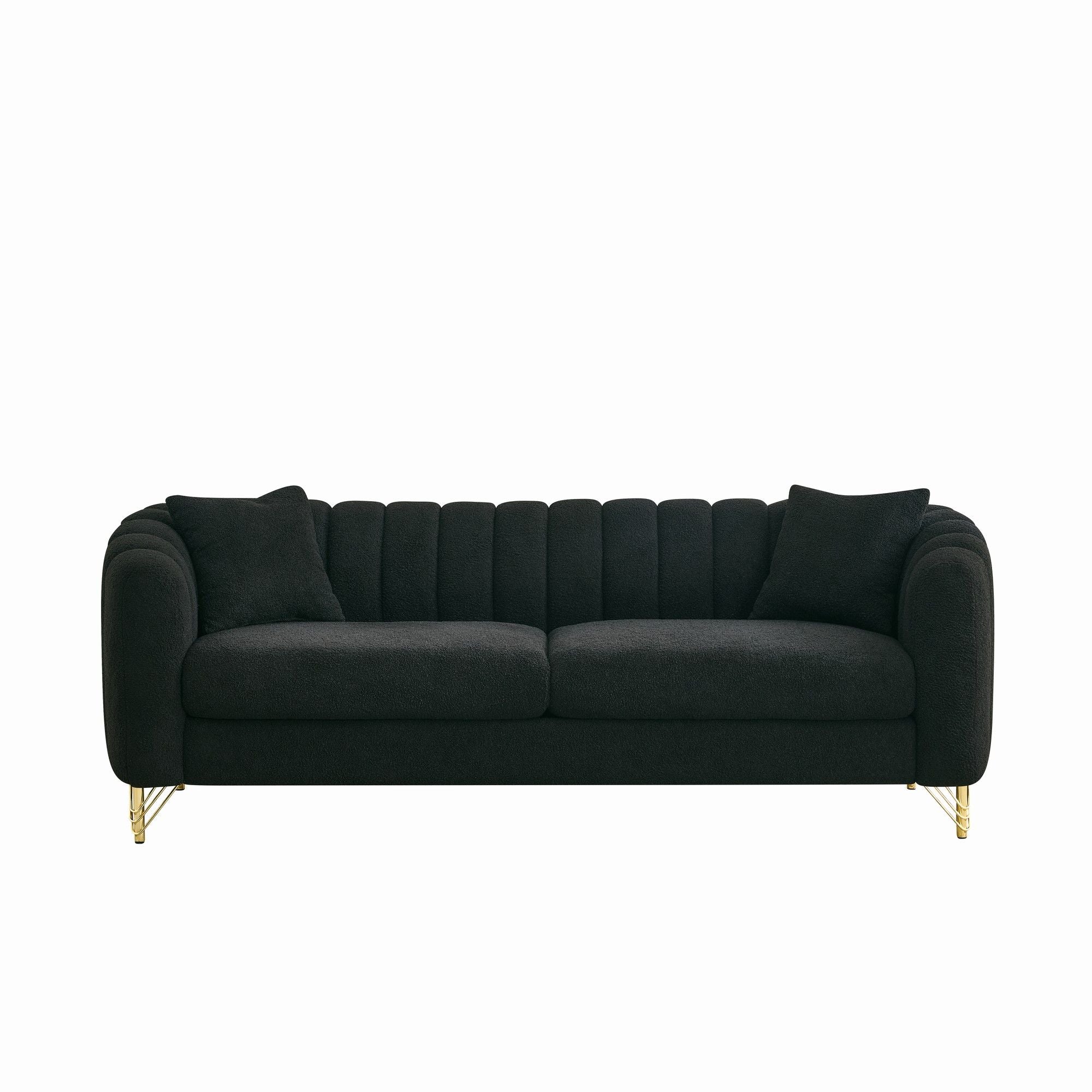 Oversized Sofa, 3 And 3 Seater, Tufted Couch For Living Room - Black