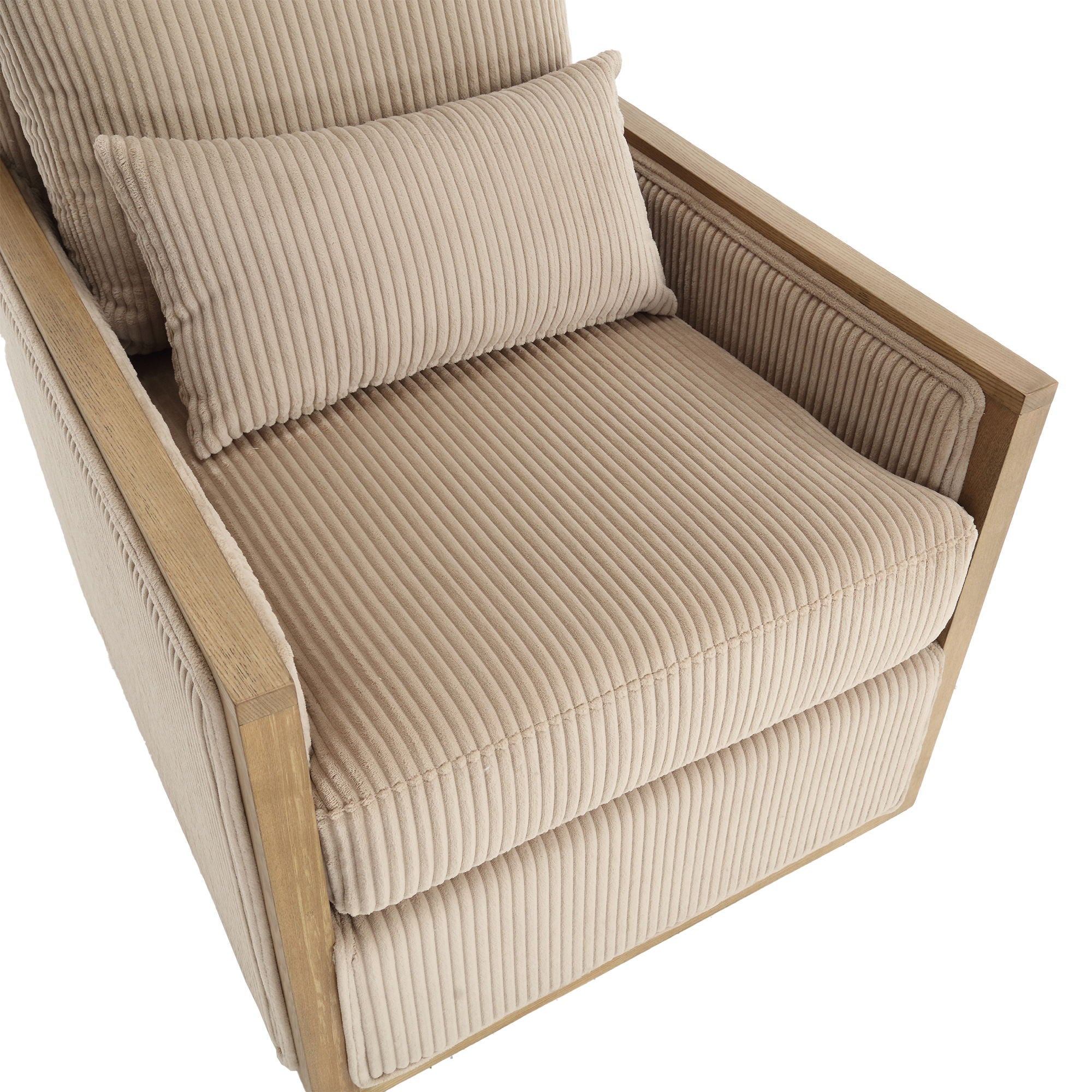 Comfy Accent Barrel Chair, 360 Degree Swivel