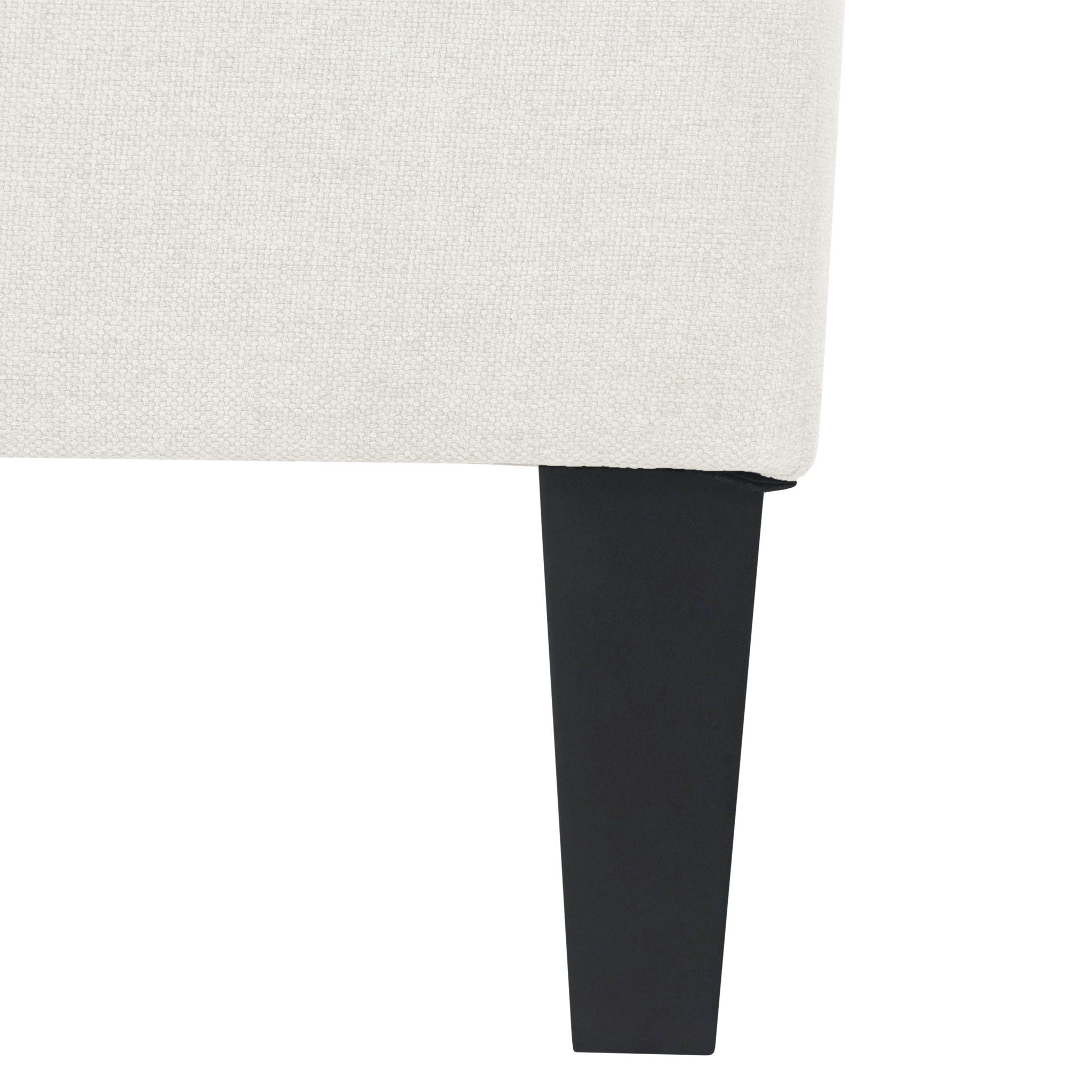Ottoman With Birch Wood Legs And Cushioned Top For Comfort