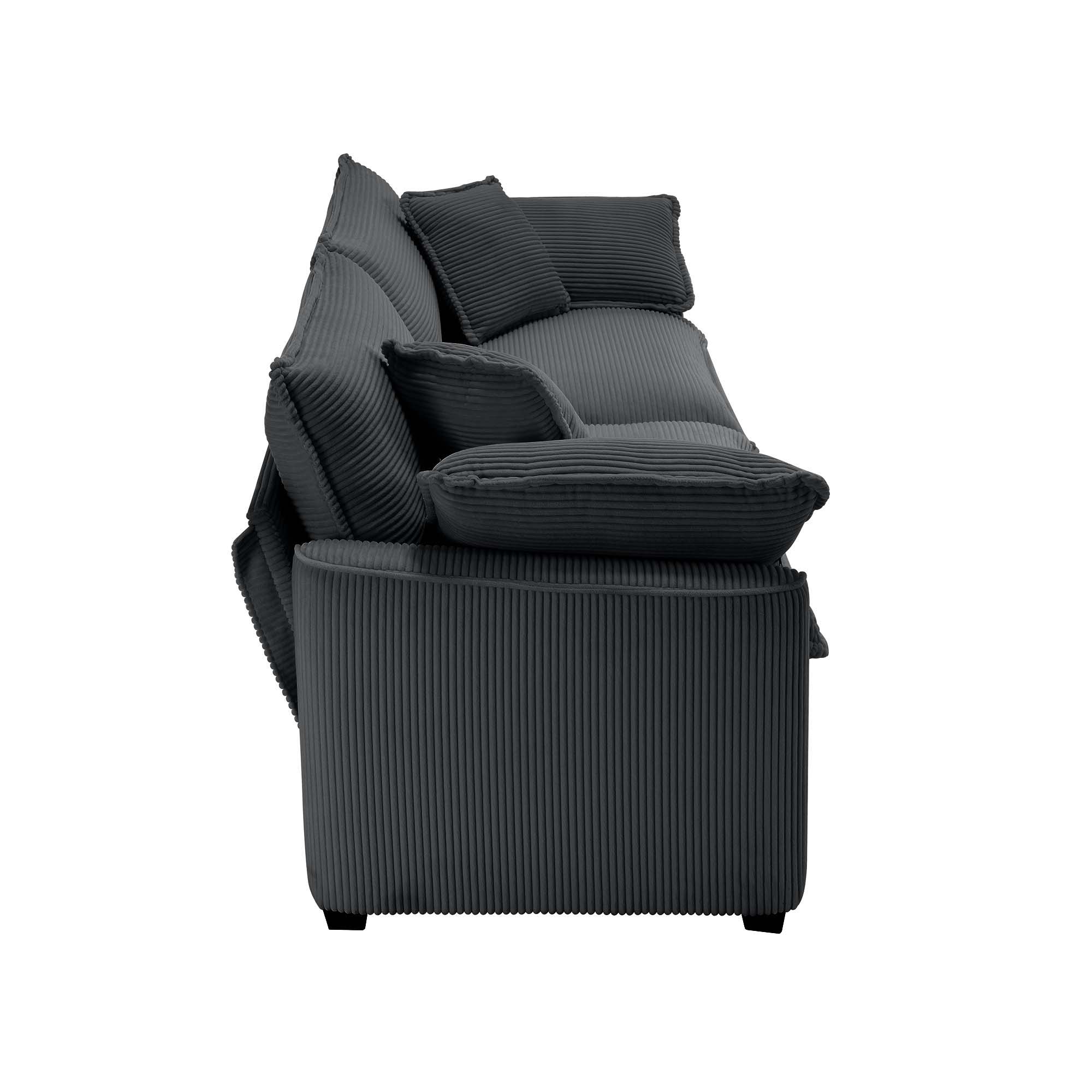 Elegant Corduroy Oversized Sectional Sofa Set With Deep Seats And Flexible Layout