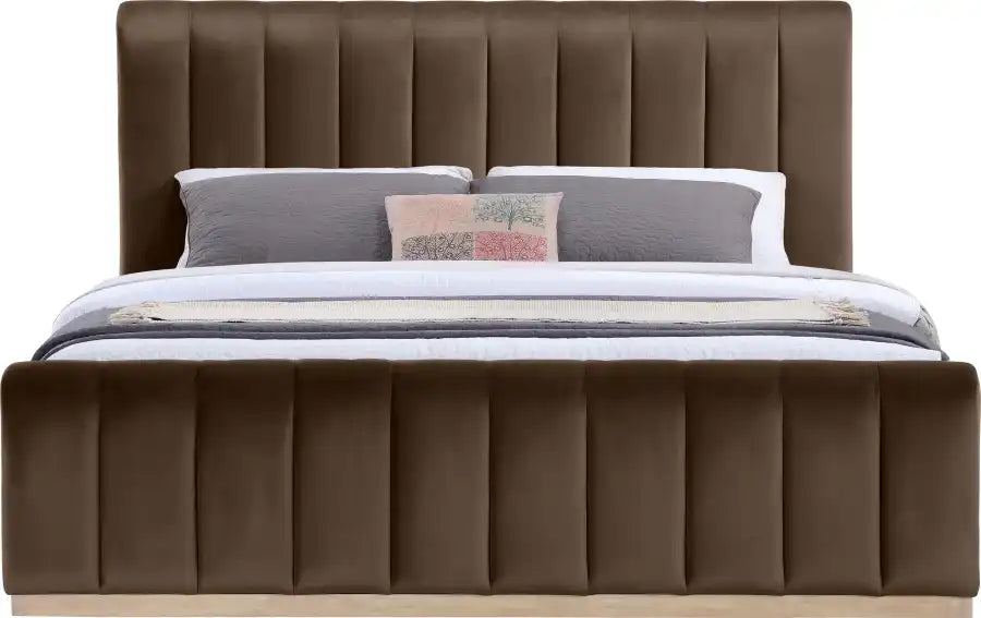 Amara Velvet Upholstered Bed King