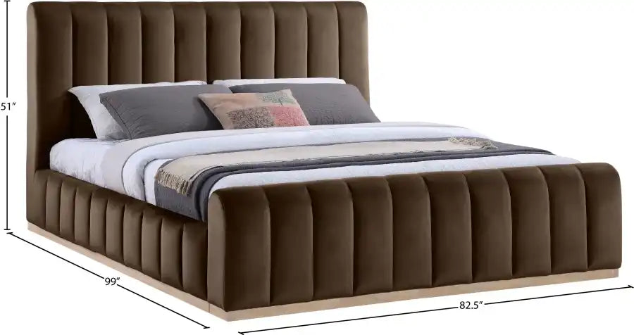 Amara Velvet Upholstered Bed King