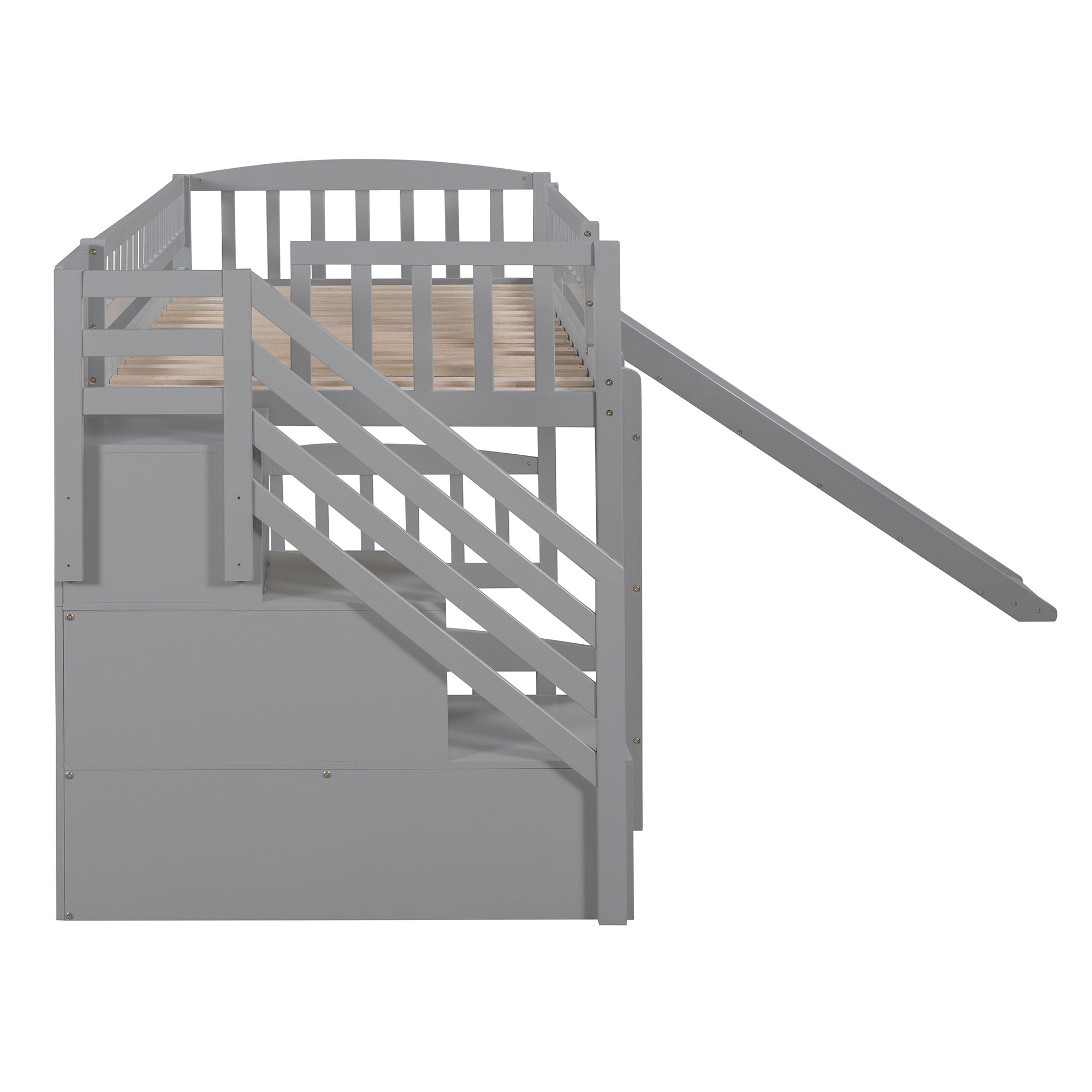 Loft Stairway Bed With 2 Drawers And Slide