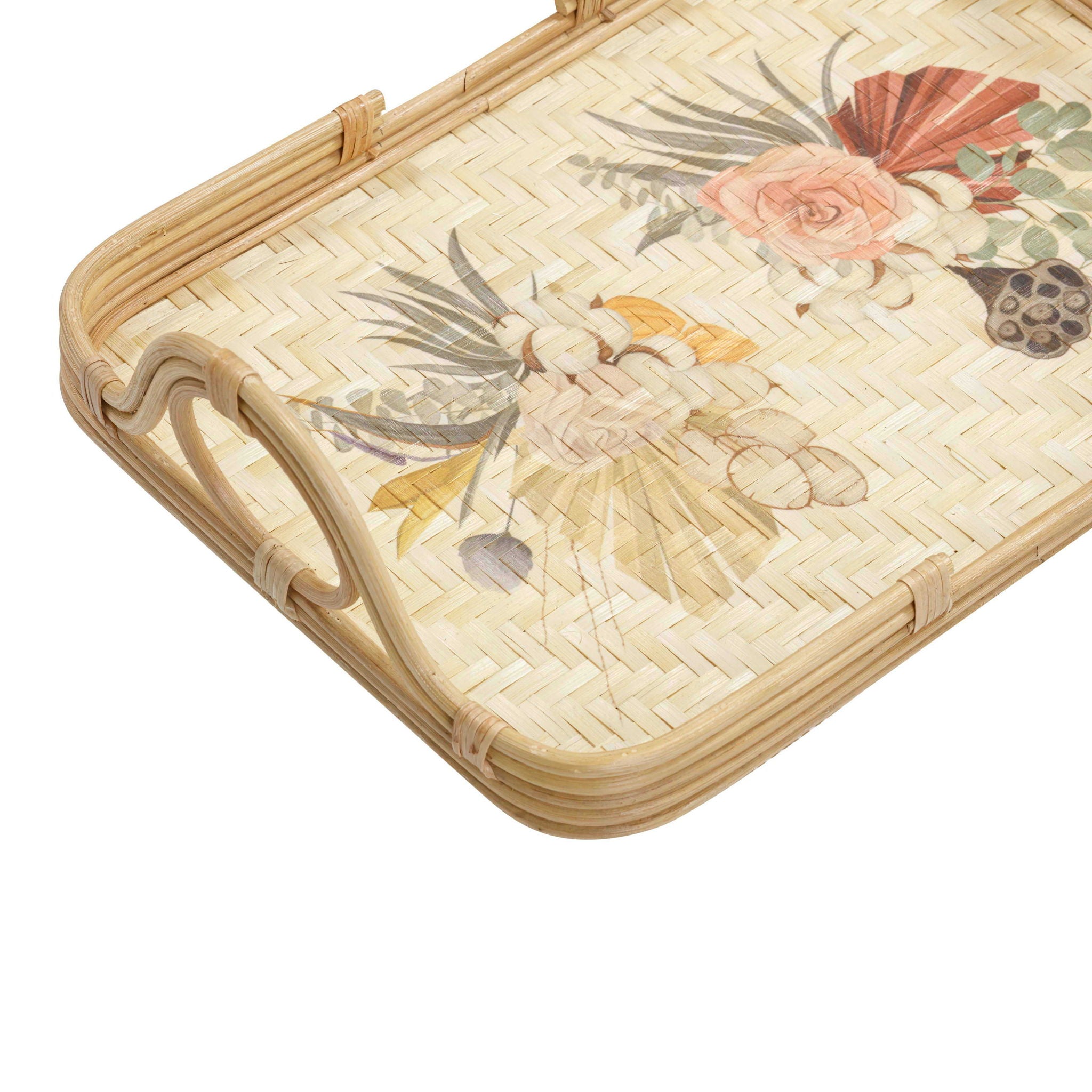 Corey - Floral Bamboo Tray - Multi