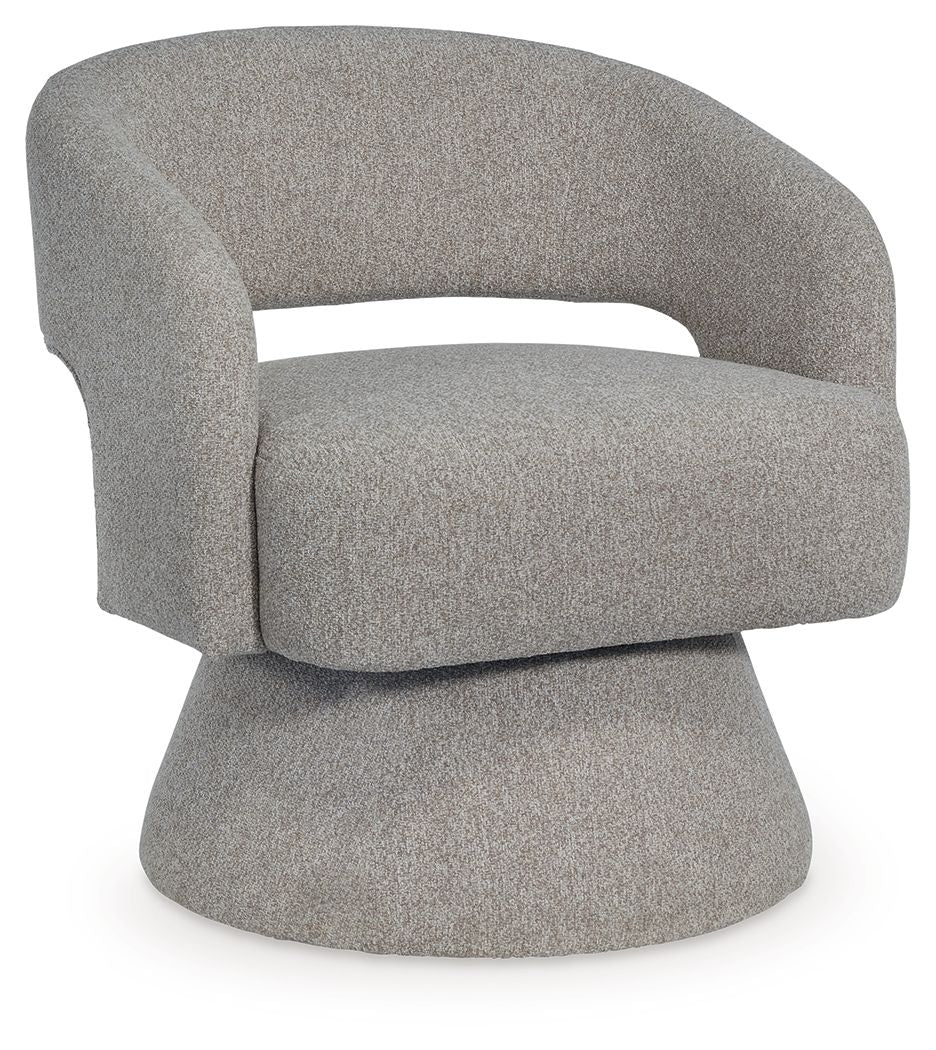 Nashkins - Swivel Accent Chair - Pebble - Best Buy Furniture