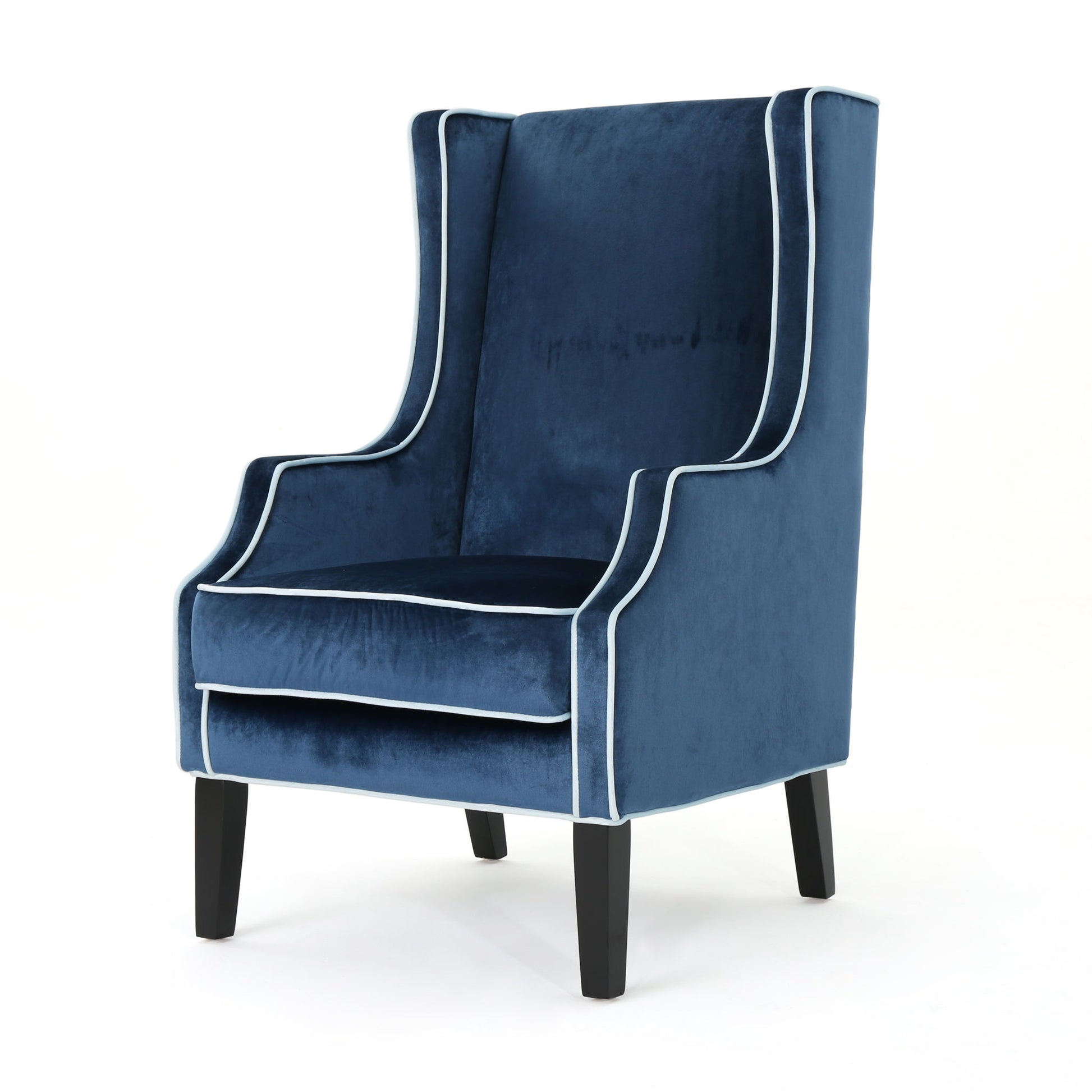 Elegant Velvet Club Chair With Tonal Piping - Best Buy Furniture