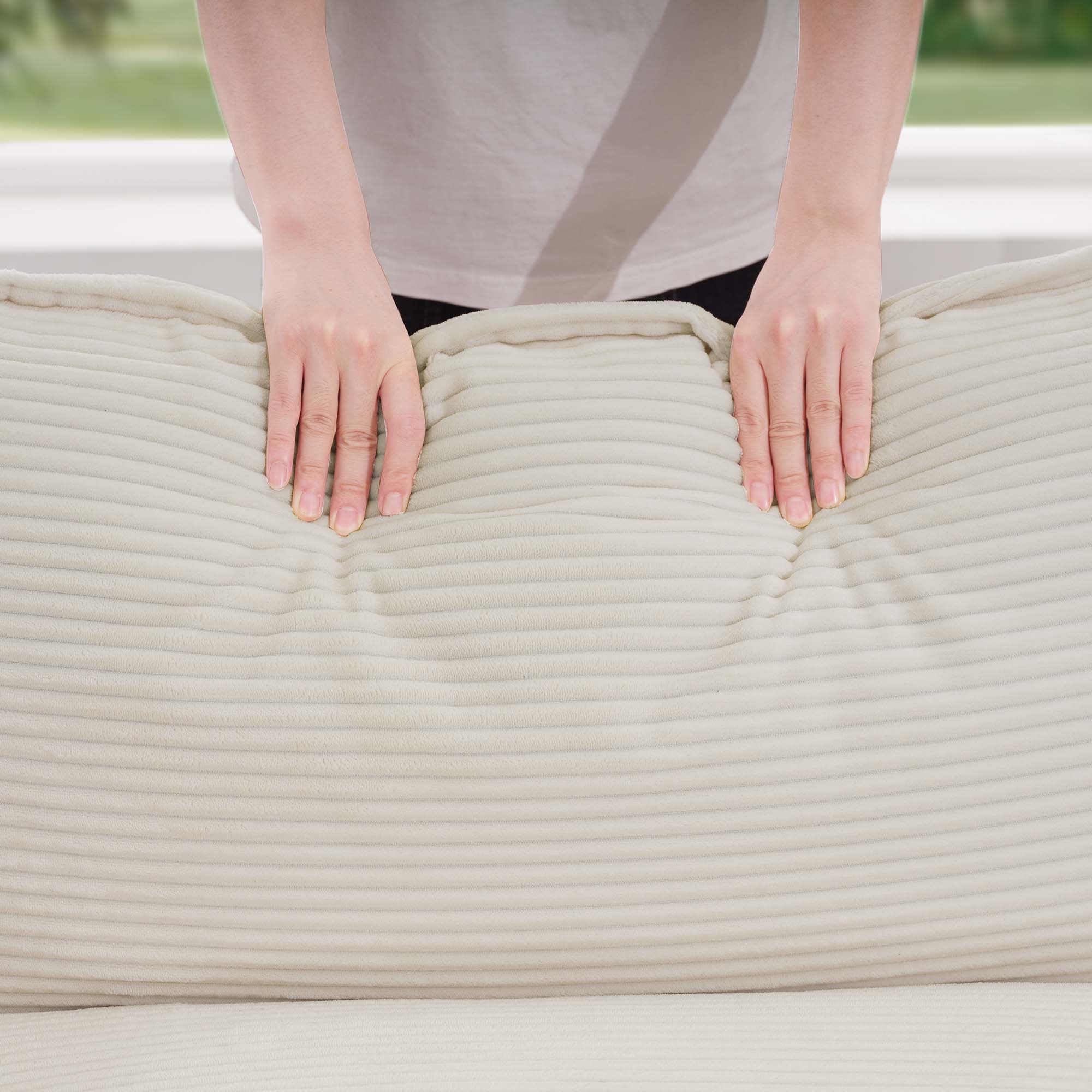 Elegant Corduroy Oversized Sectional Sofa Set With Deep Seats And Flexible Layout