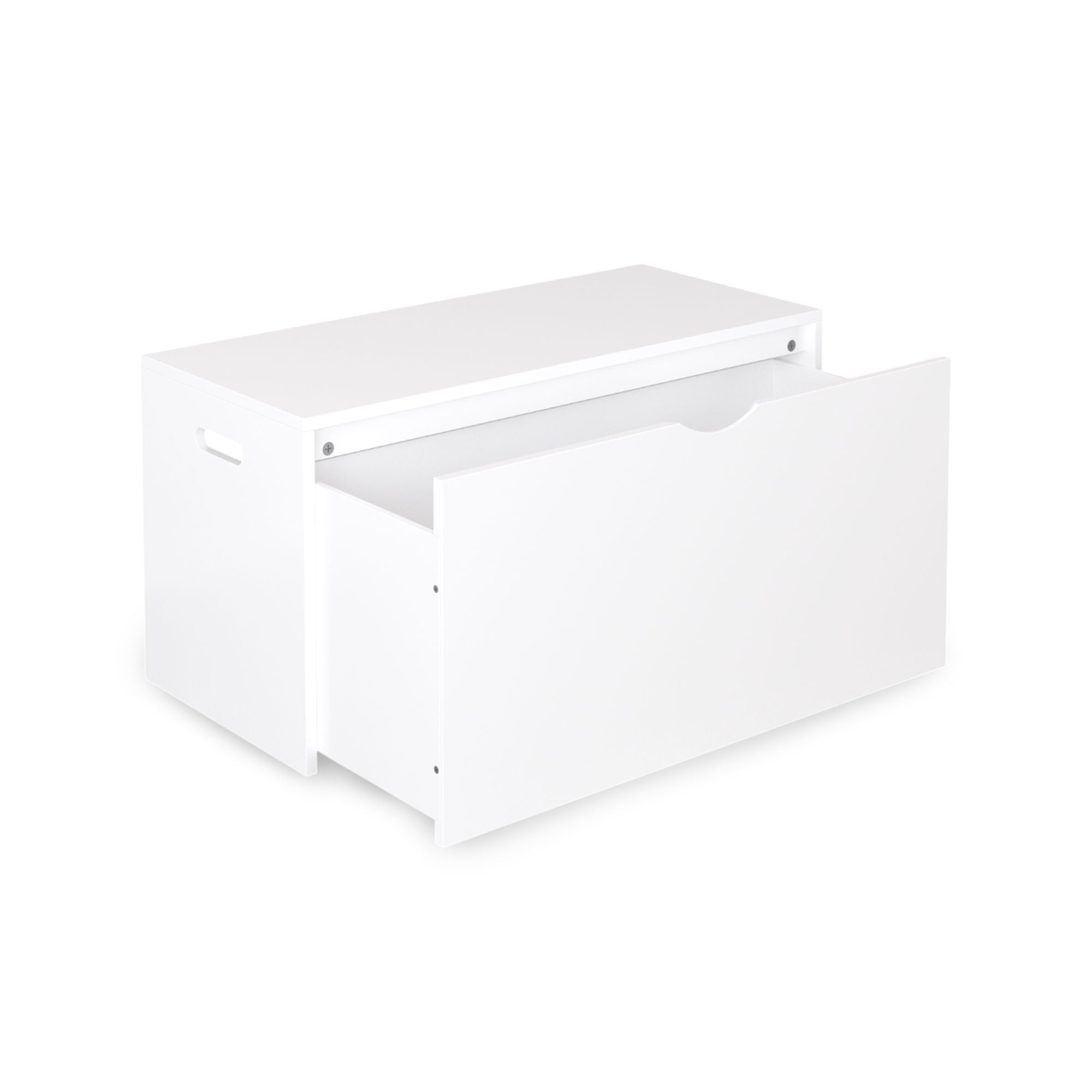 Toy Storage Organizer With Rolling Drawer, Chest With Wheels, Large Pull Out Bin For Nursery - White
