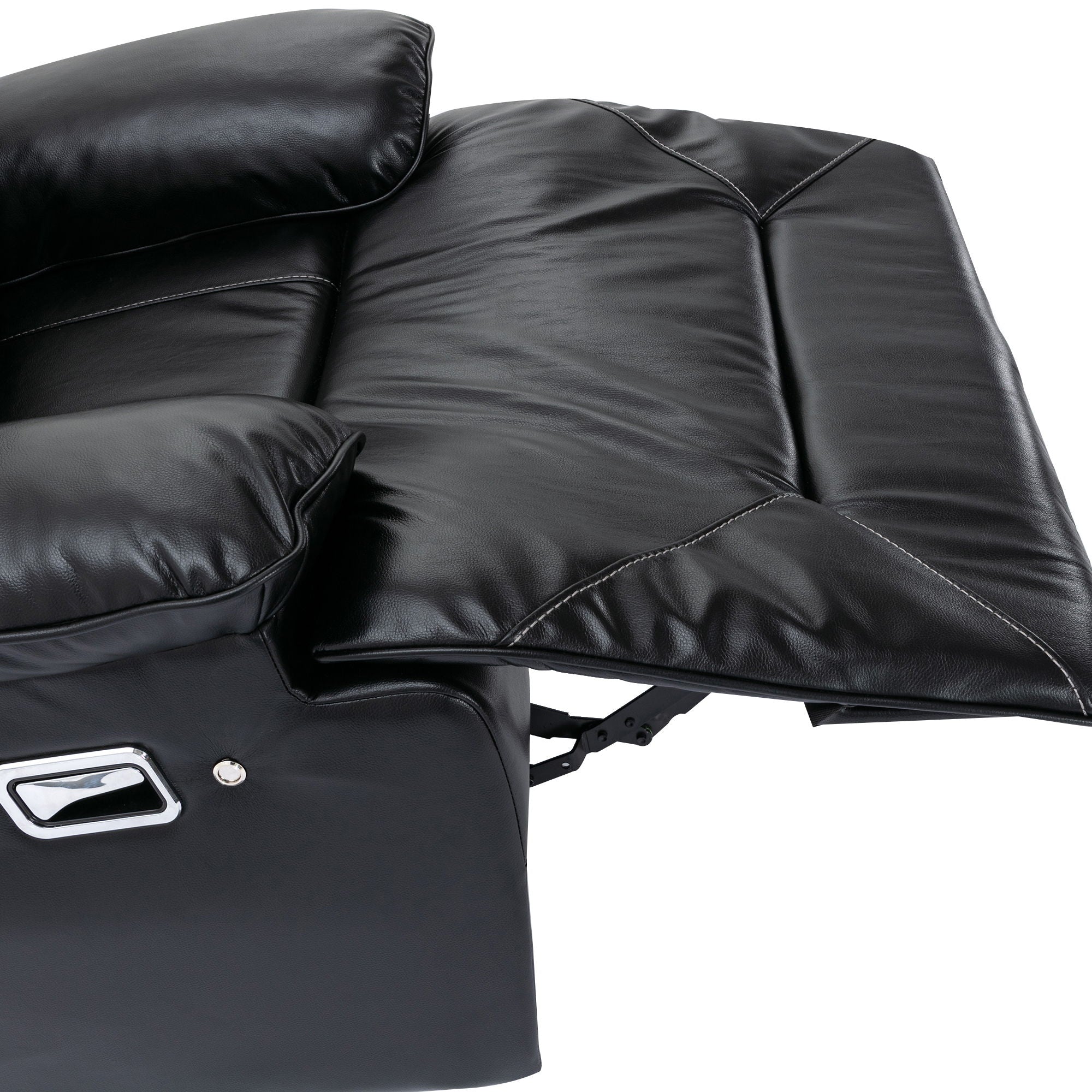2 Seater Home Theater Recliner Manual Recliner Chair With A LED Light Strip Two Cup Holders And A Storage Box For Living Room