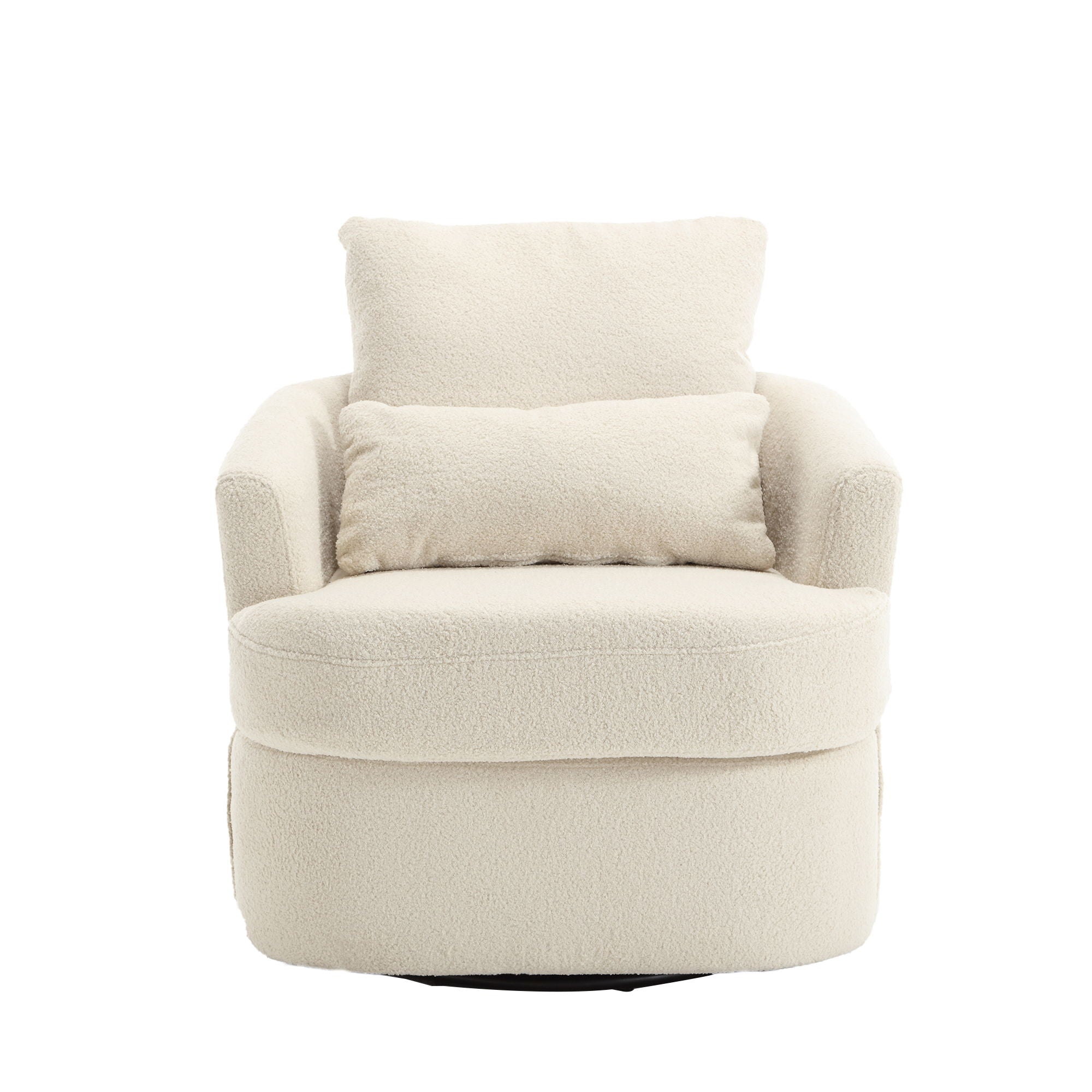 Modern Barrel Comfy Round Accent Sofa Chair, 360 Degree Swivel
