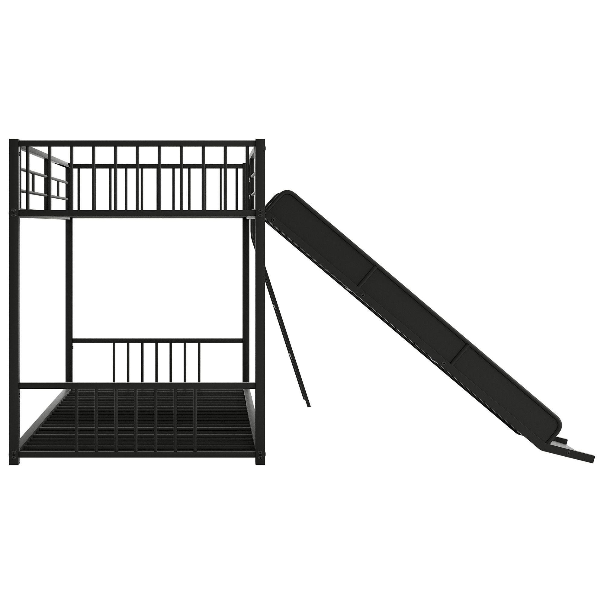 Metal Bunk Bed With Slide, Durable Steel Frame