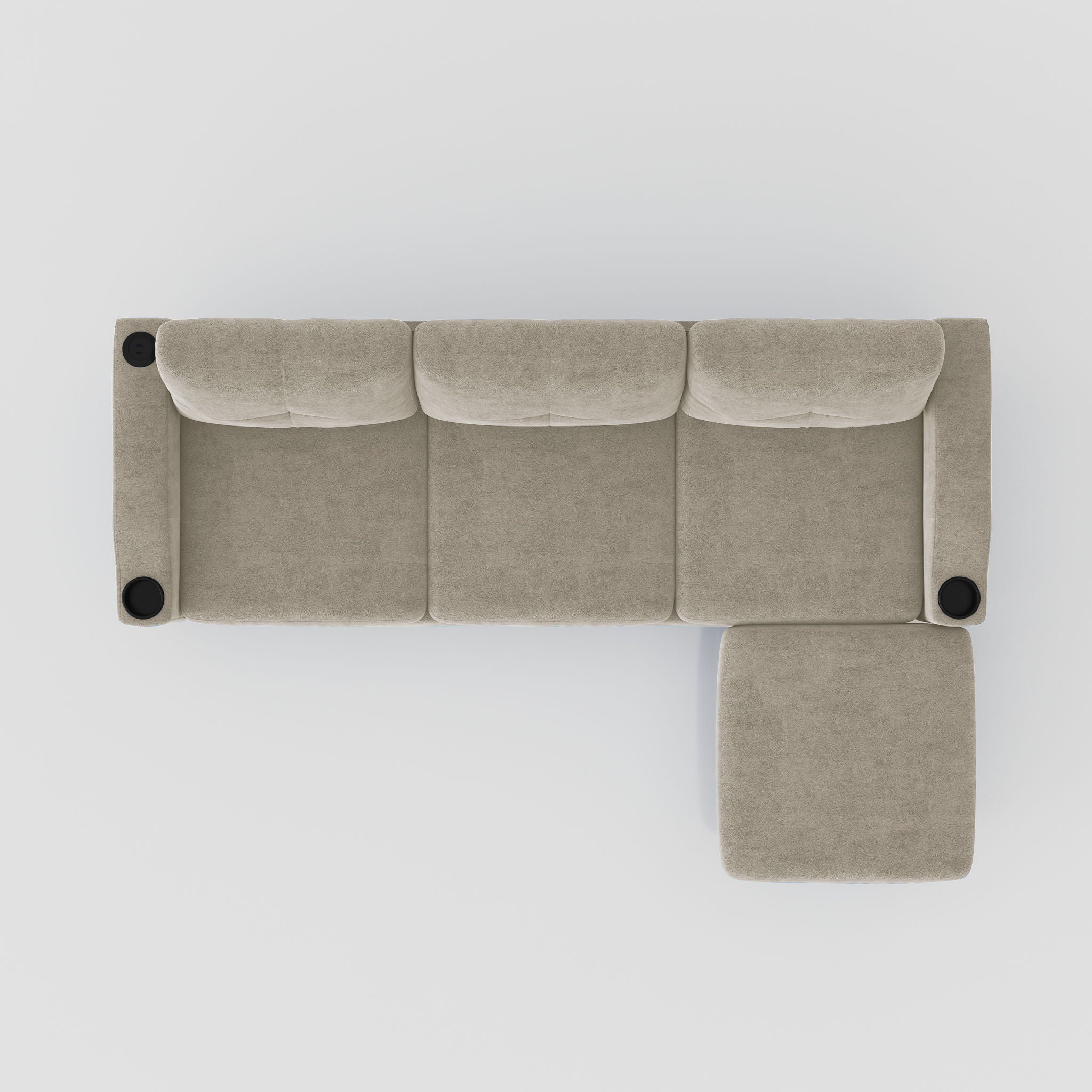 3 Seater Convertible Combination L Shaped Sofa With Footstools With Storage