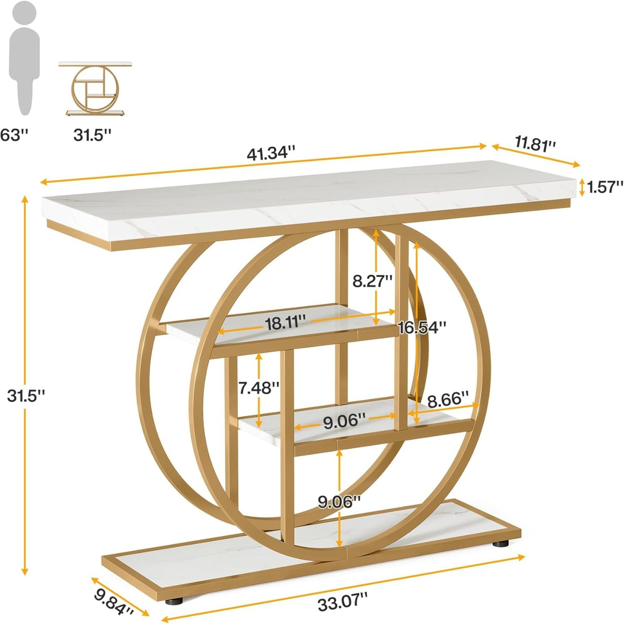 Console Table With 4 Tier Design For Living Hallway