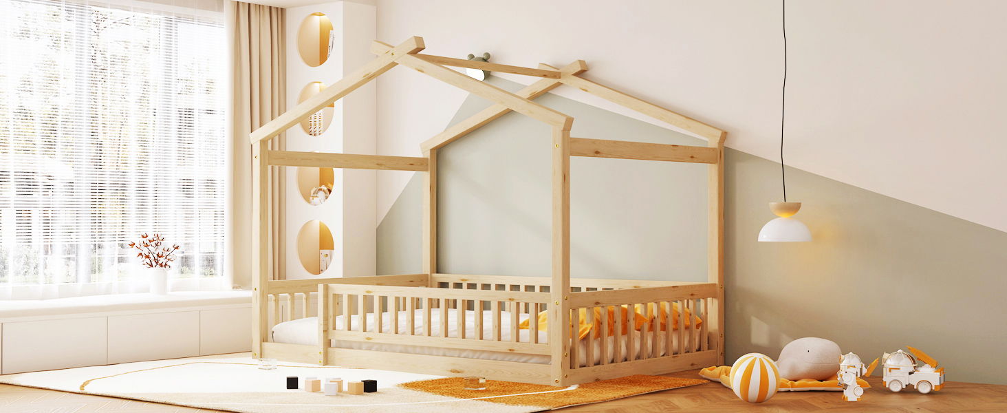 Bed House Bed Frame With Fence