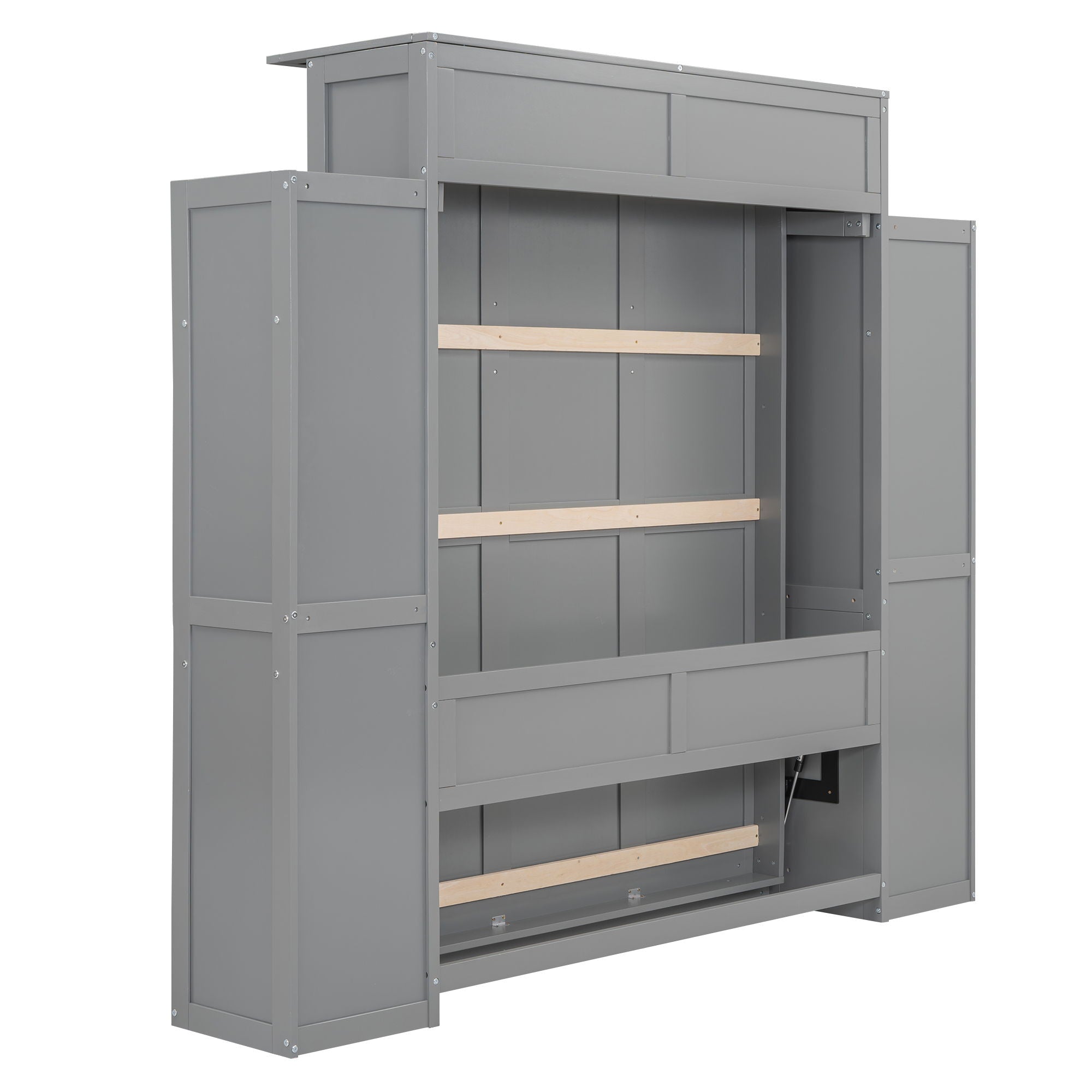 Wall Murphy Bed With Shelves And LED Lights