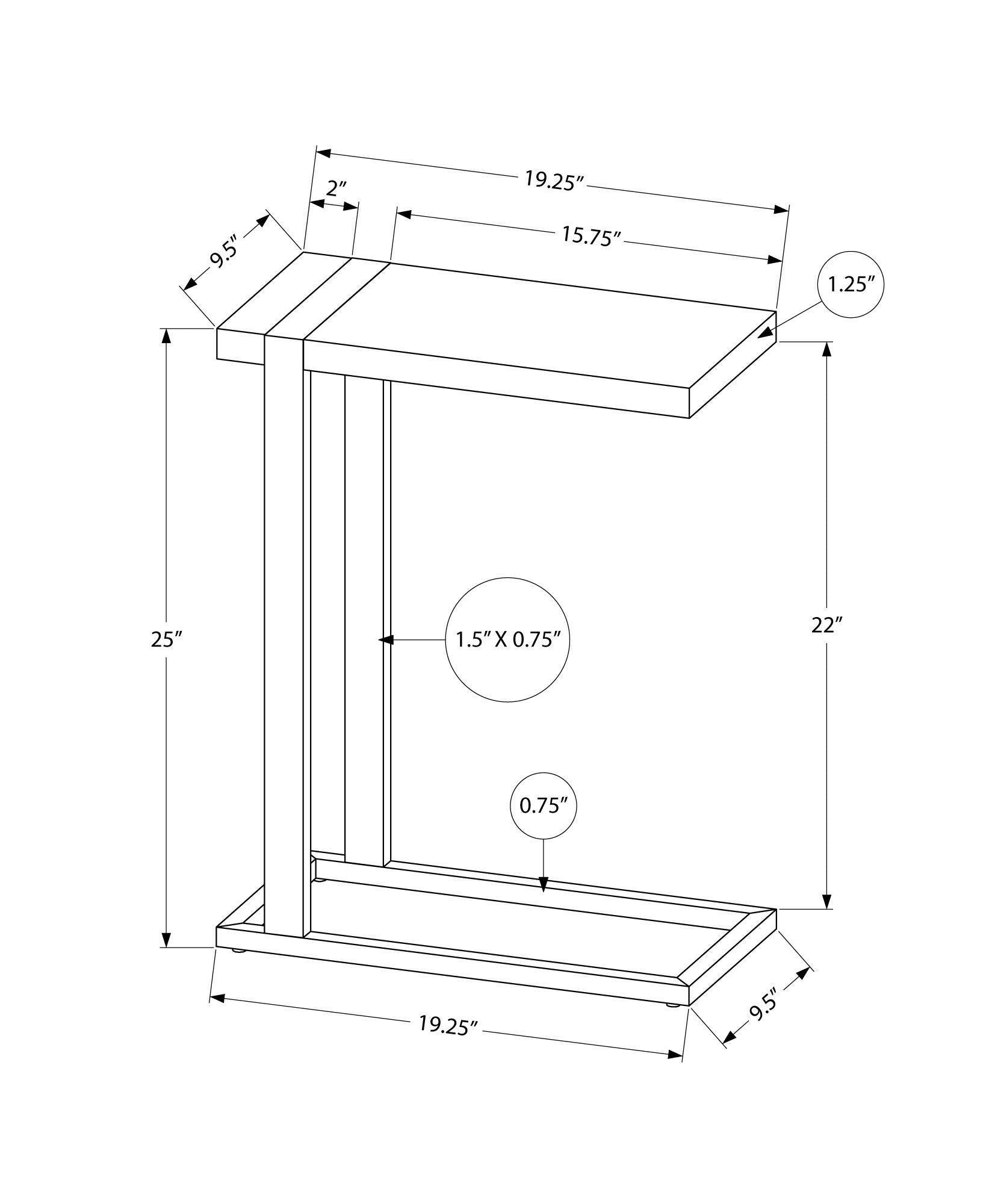 Accent Table, C - Shaped, Contemporary & Modern Stylish Design