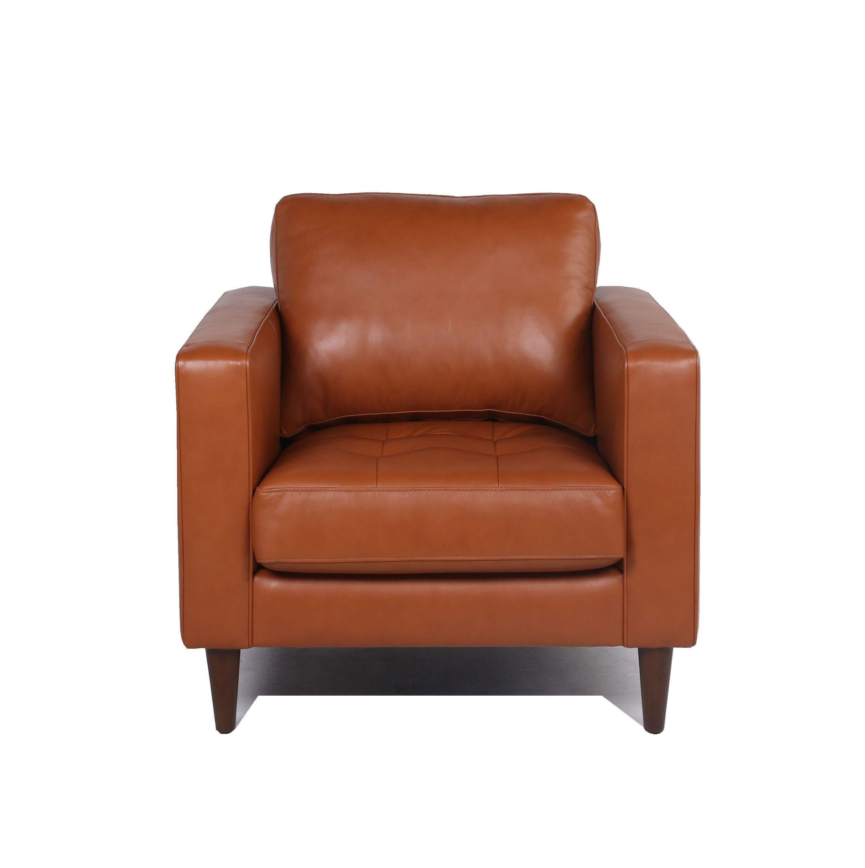 Mid-Century Tufted Leather Chair - Best Buy Furniture