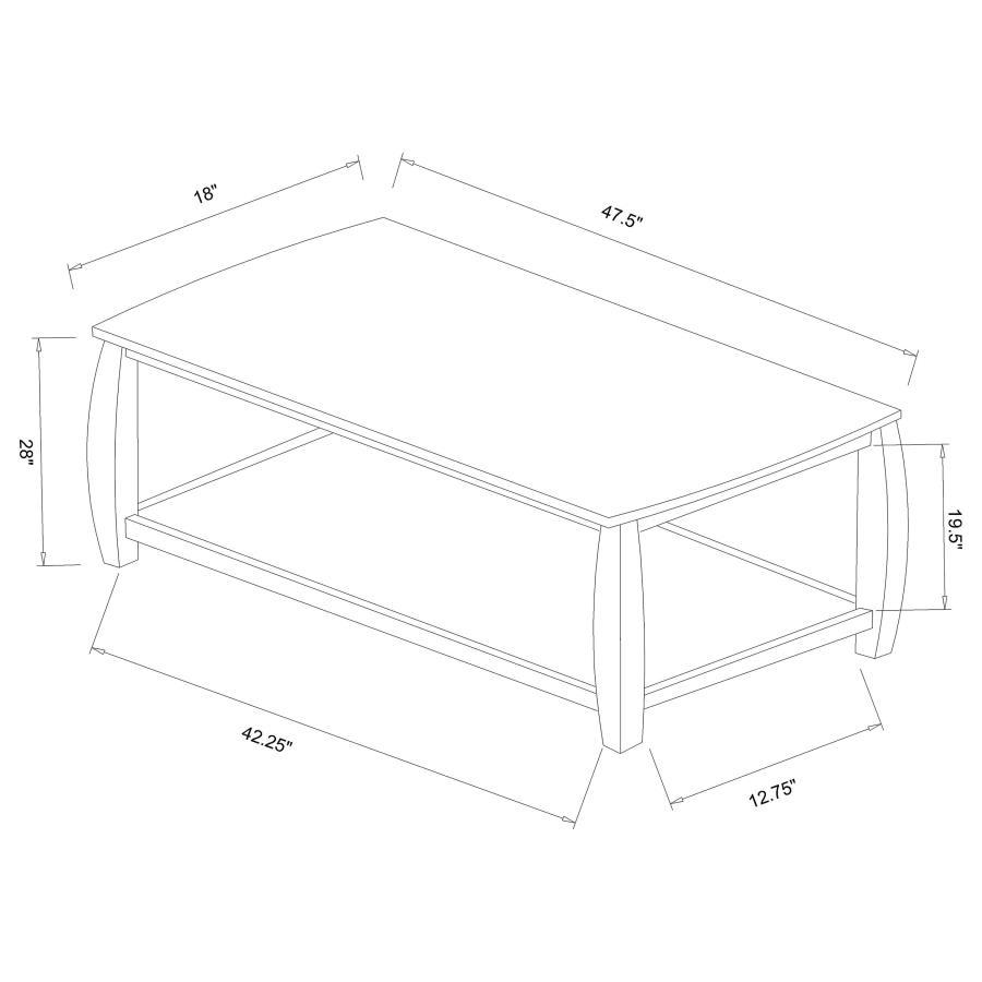 Dixon - 1-Shelf Rectangular Wood Table