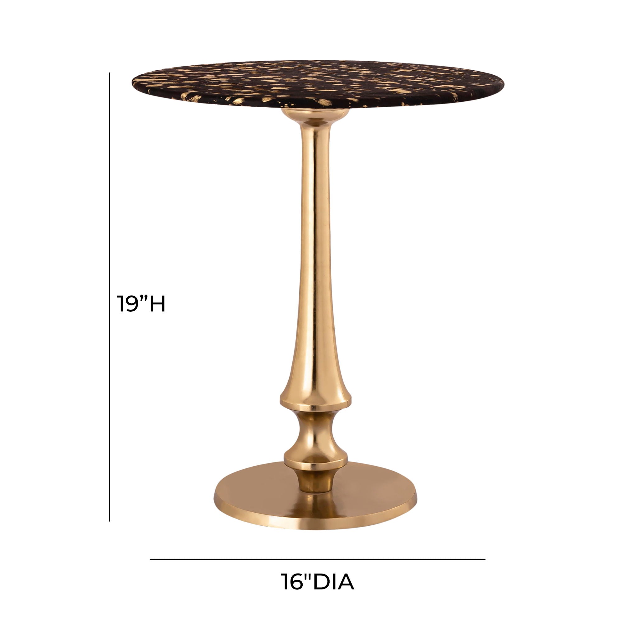 Gold Goathide - Side Table - Black
