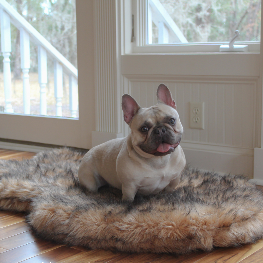 PupRug Faux Fur Orthopedic Dog Bed - Curve Sable Tan