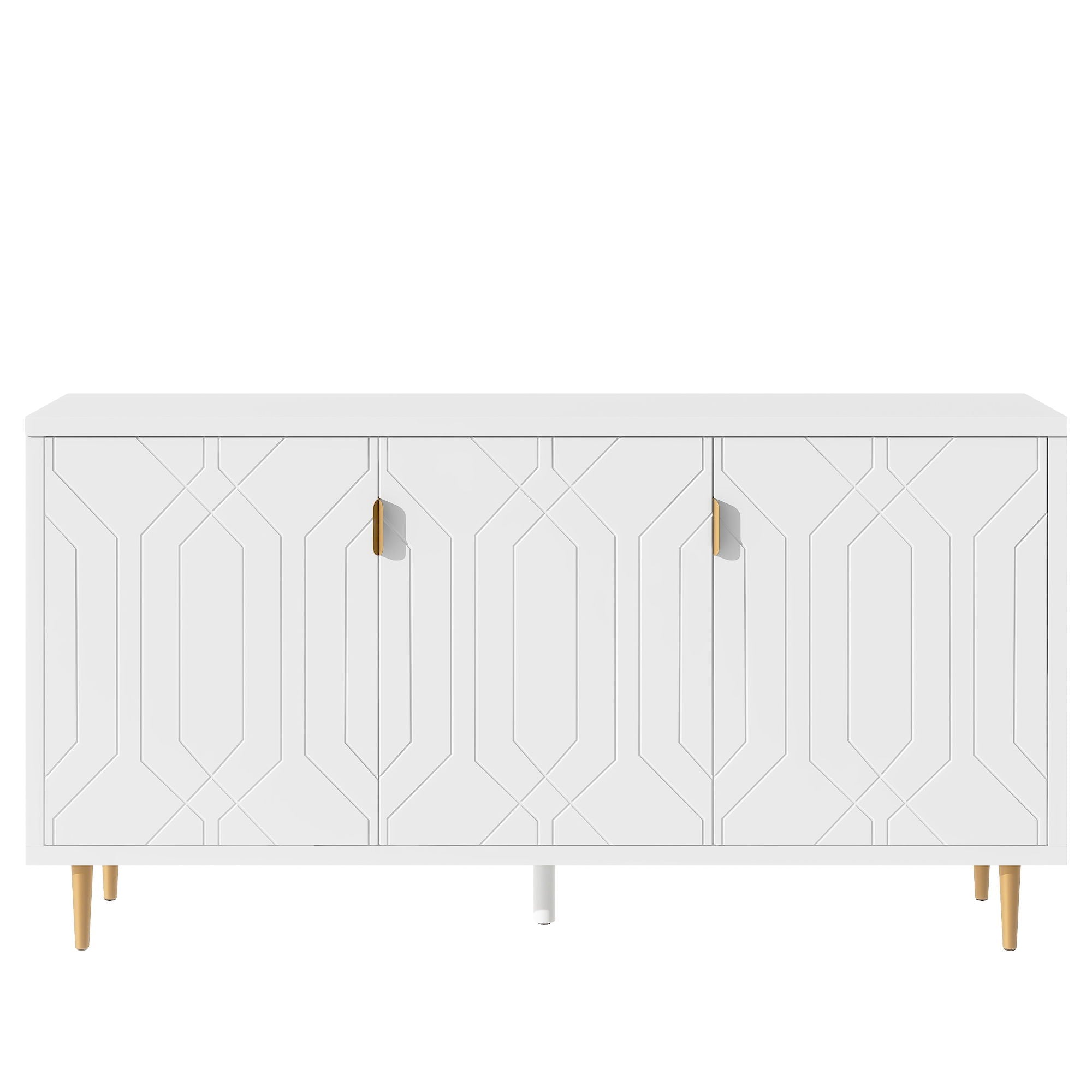 Modern TV Stand With 3 Doors And Adjustable Shelves