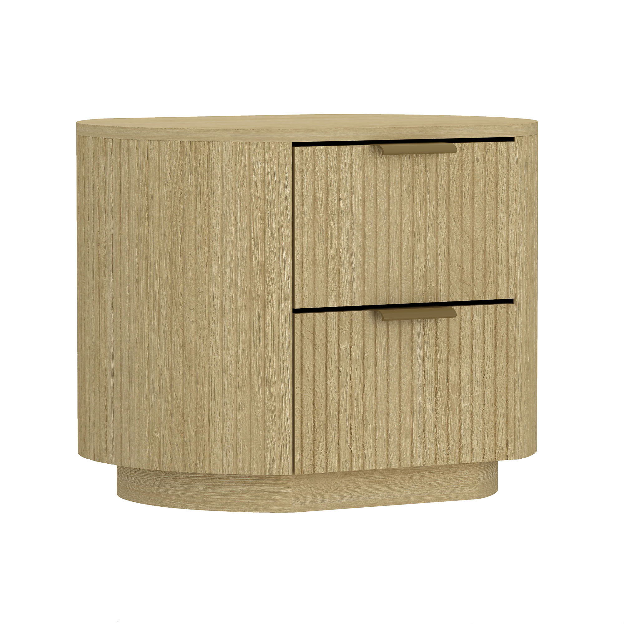 Olivia - Nightstand & 2 Drawers - Oak
