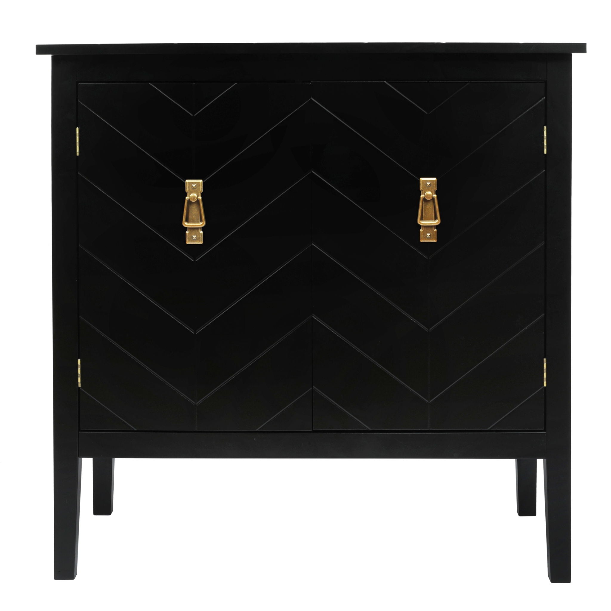 Vintage Style 2 Door Wooden Sideboard Cabinet For Living Room, Dining Room, Or Office - Black Wood