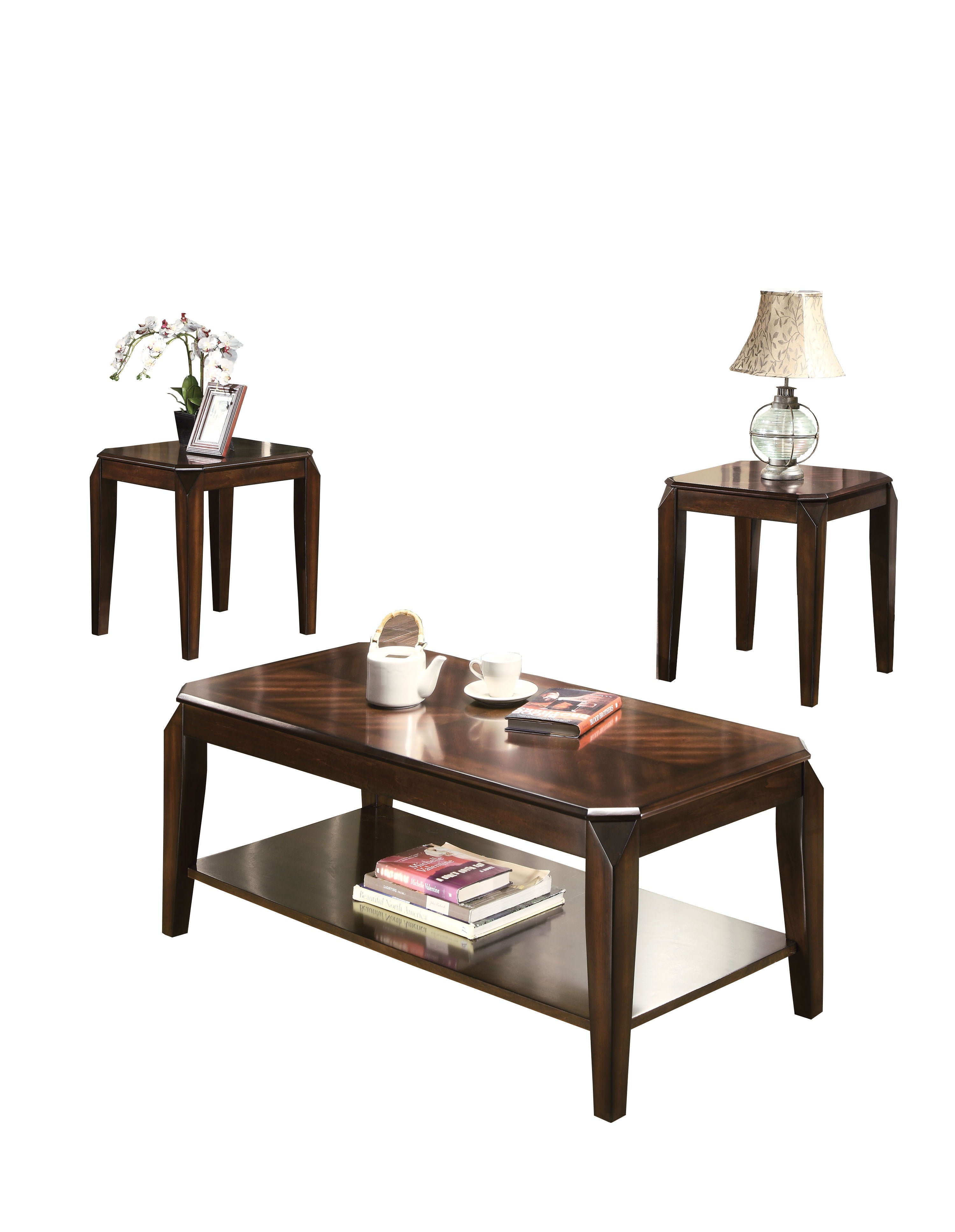 Docila - 3 Piece Pack Coffee With End Table (Set of 3) - Walnut - Best Buy Furniture
